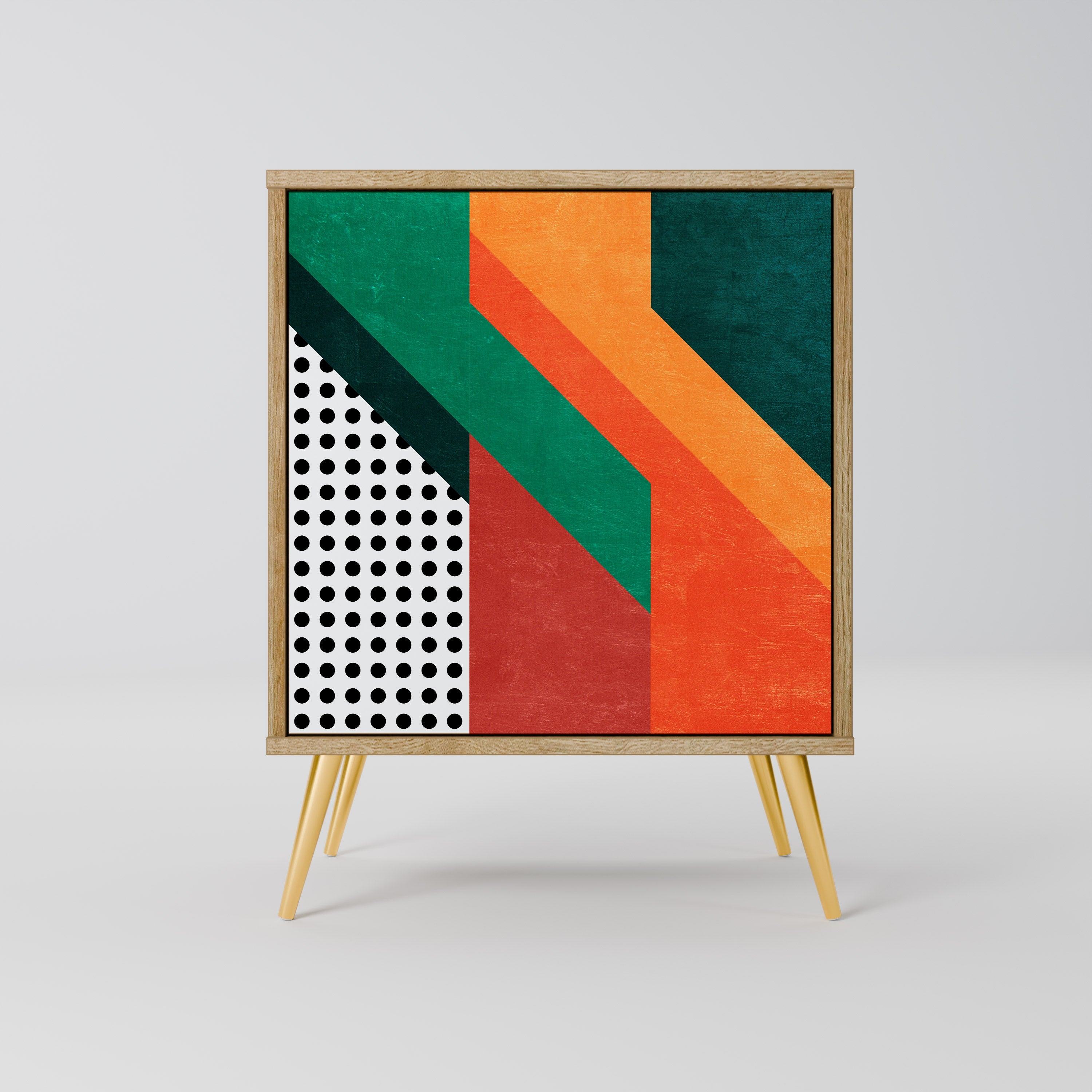 MAKESHIFT ARTISTRY Aparador de 1 Porta em Efeito Carvalho