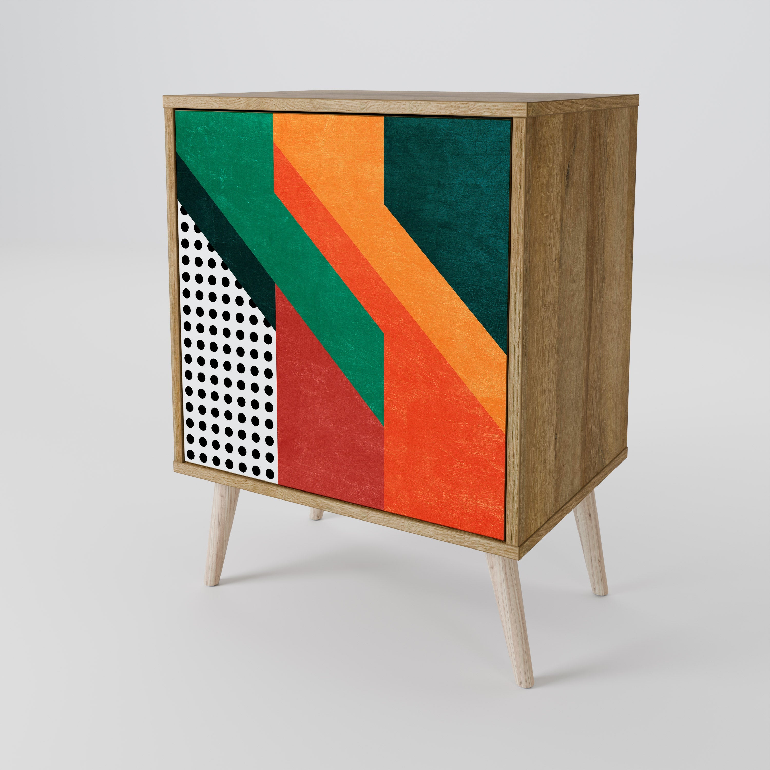 MAKESHIFT ARTISTRY Aparador de 1 Porta em Efeito Carvalho