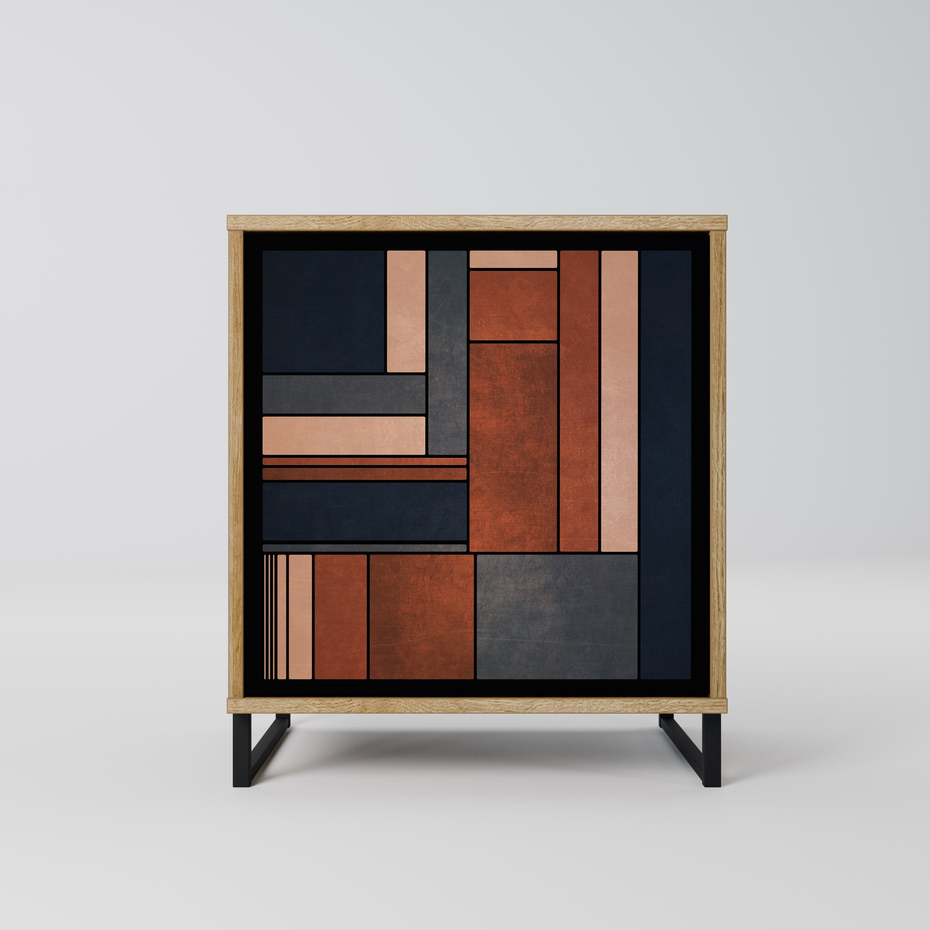 INTREPID FORMATION Aparador de 1 Porta em Efeito Carvalho