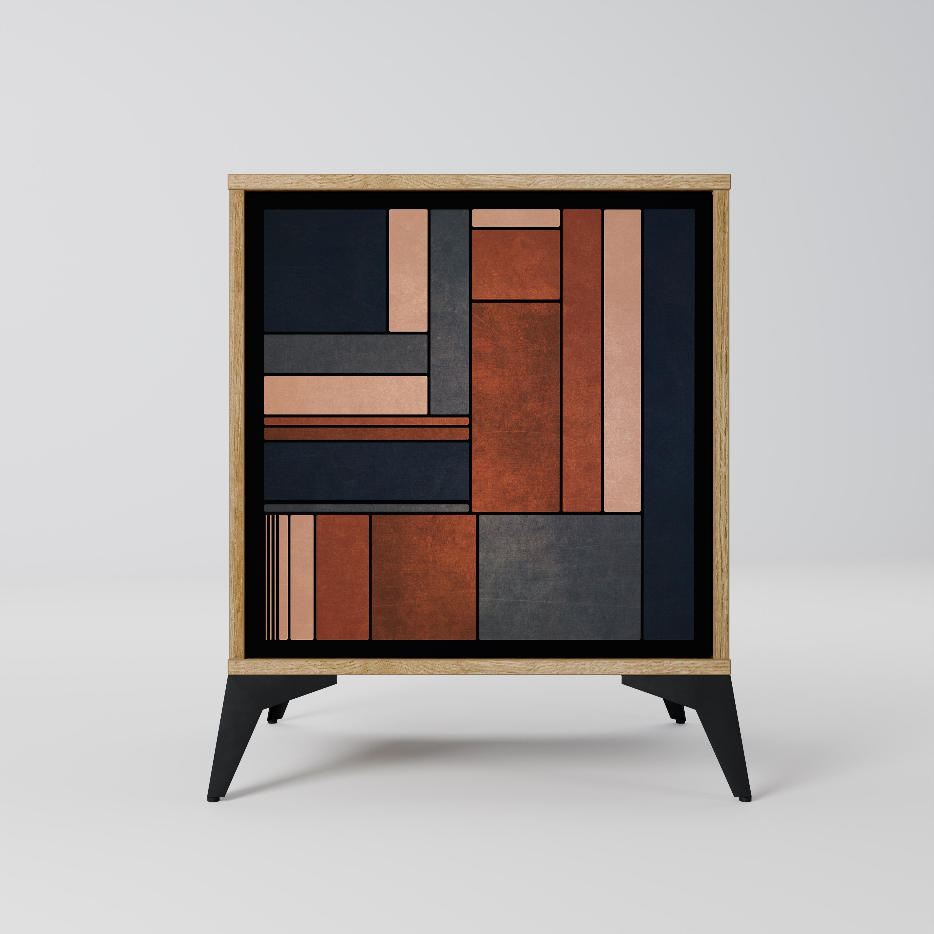 INTREPID FORMATION Aparador de 1 Porta em Efeito Carvalho