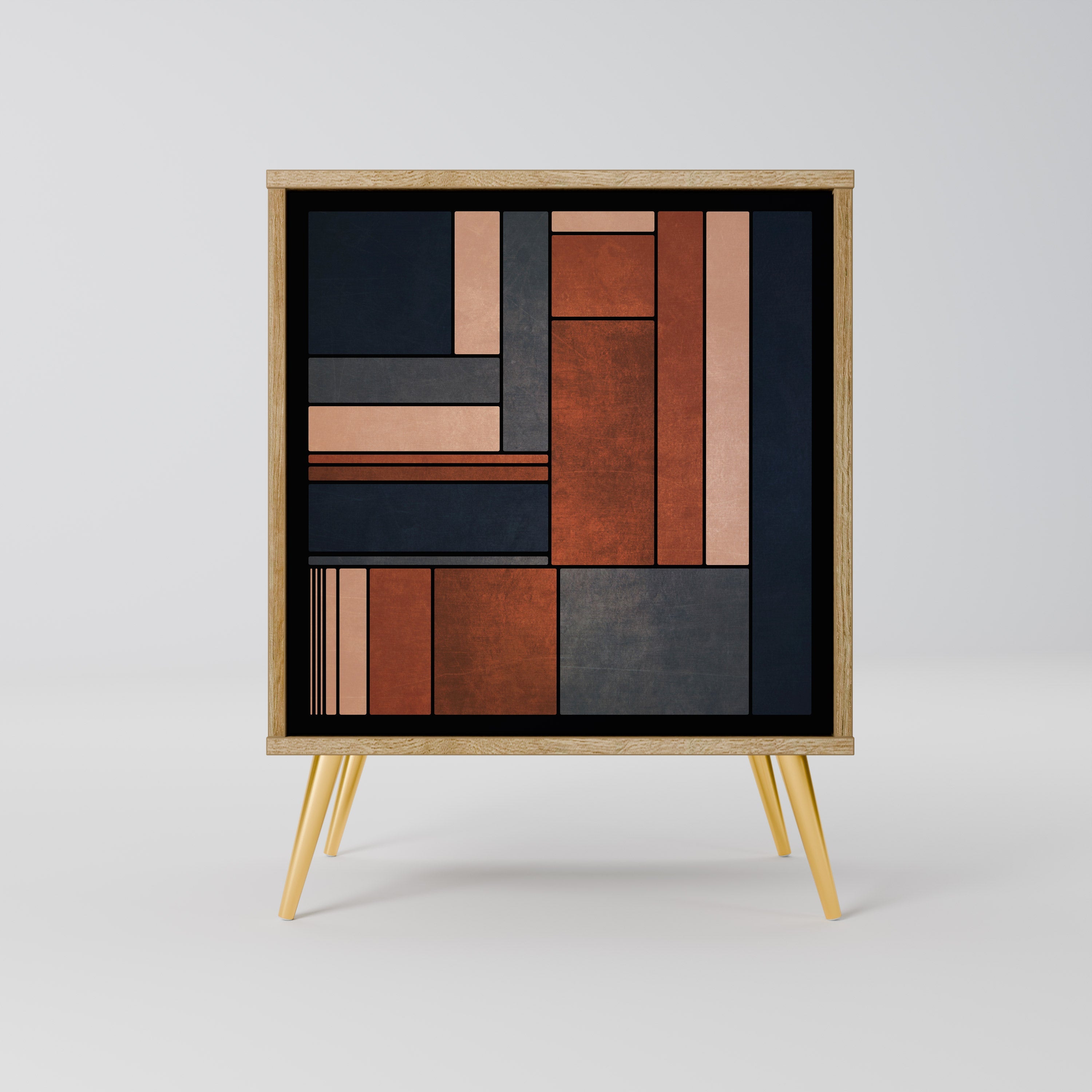 INTREPID FORMATION Aparador de 1 Porta em Efeito Carvalho