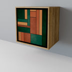 EARTHY FIGURES Aparador de 1 Porta em Efeito Carvalho