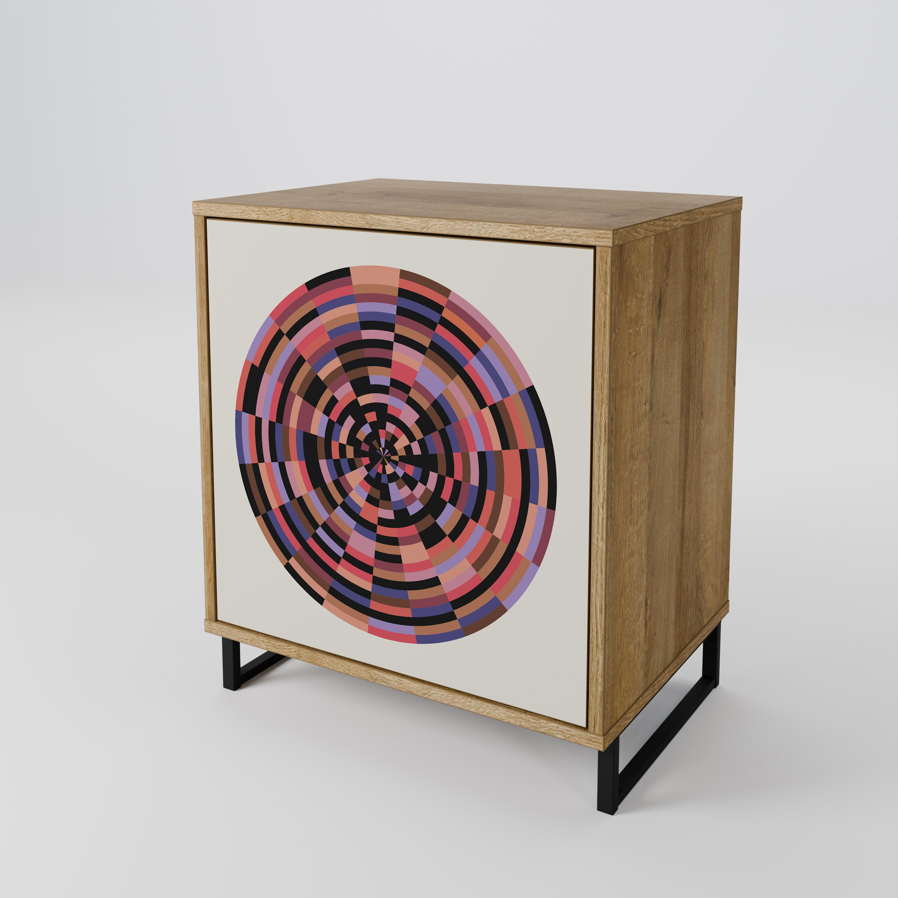 BROWN CIRCLES 1-Door Sideboard