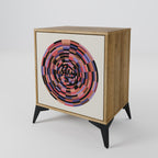 BROWN CIRCLES Aparador de 1 Porta em Efeito Carvalho