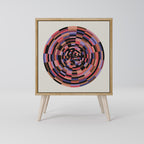 BROWN CIRCLES Aparador de 1 Porta em Efeito Carvalho