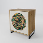 GREEN CIRCLES Aparador de 1 Porta em Efeito Carvalho