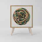 GREEN CIRCLES Aparador de 1 Porta em Efeito Carvalho