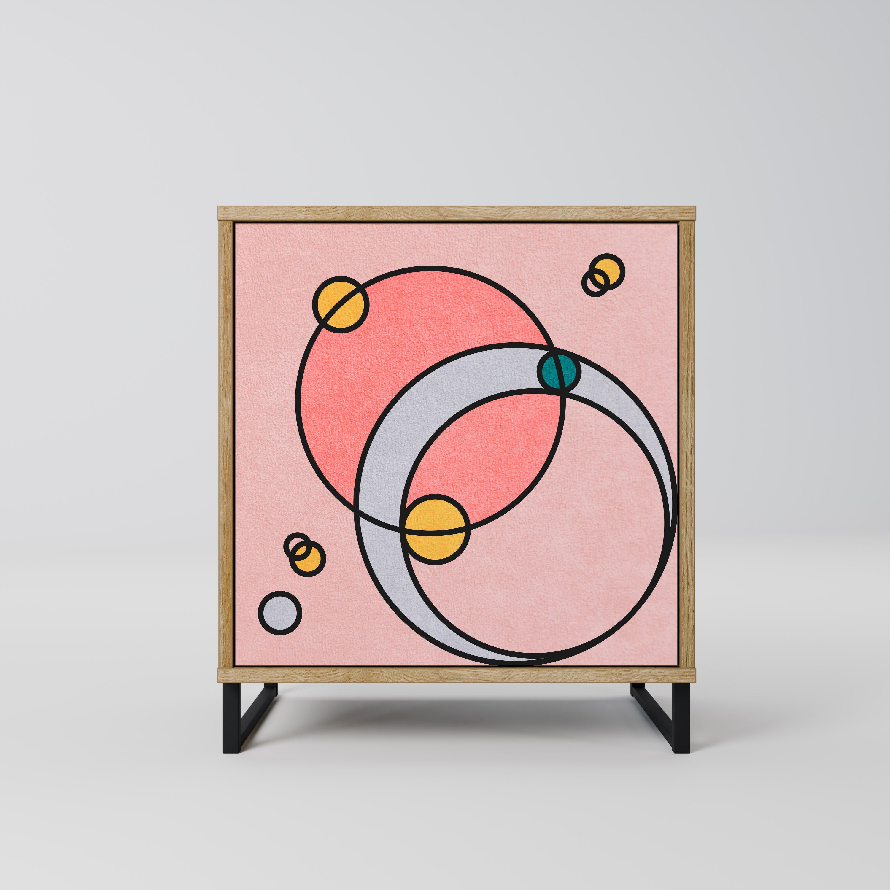 GOSSAMER ECHOES Aparador de 1 Porta em Efeito Carvalho