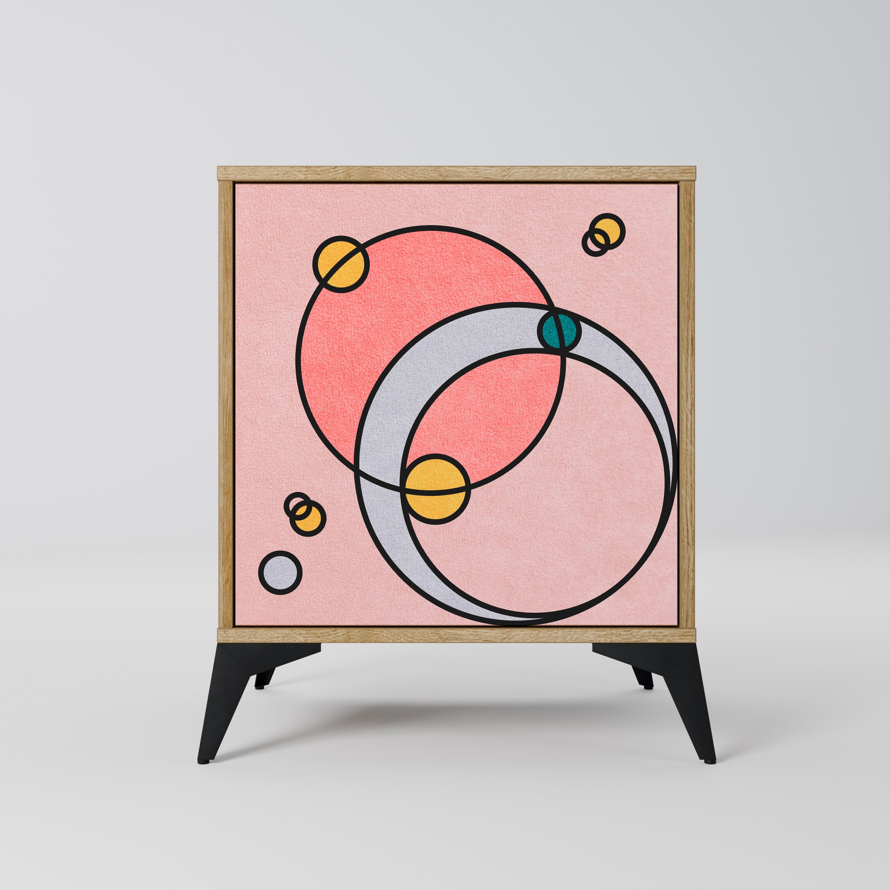 GOSSAMER ECHOES Aparador de 1 Porta em Efeito Carvalho