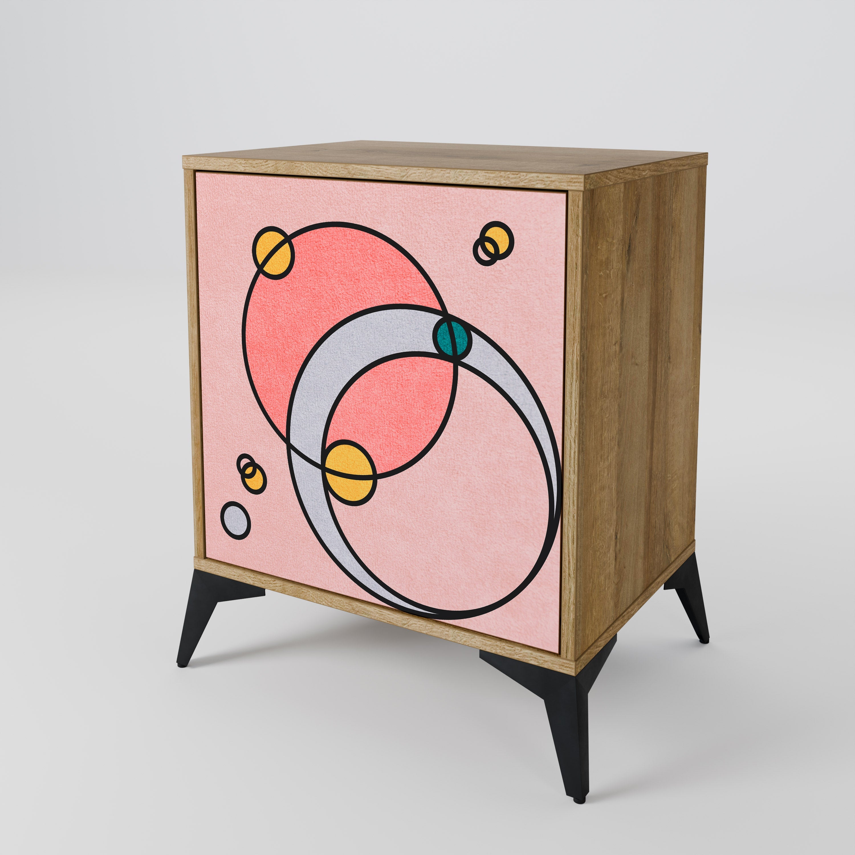 GOSSAMER ECHOES Aparador de 1 Porta em Efeito Carvalho