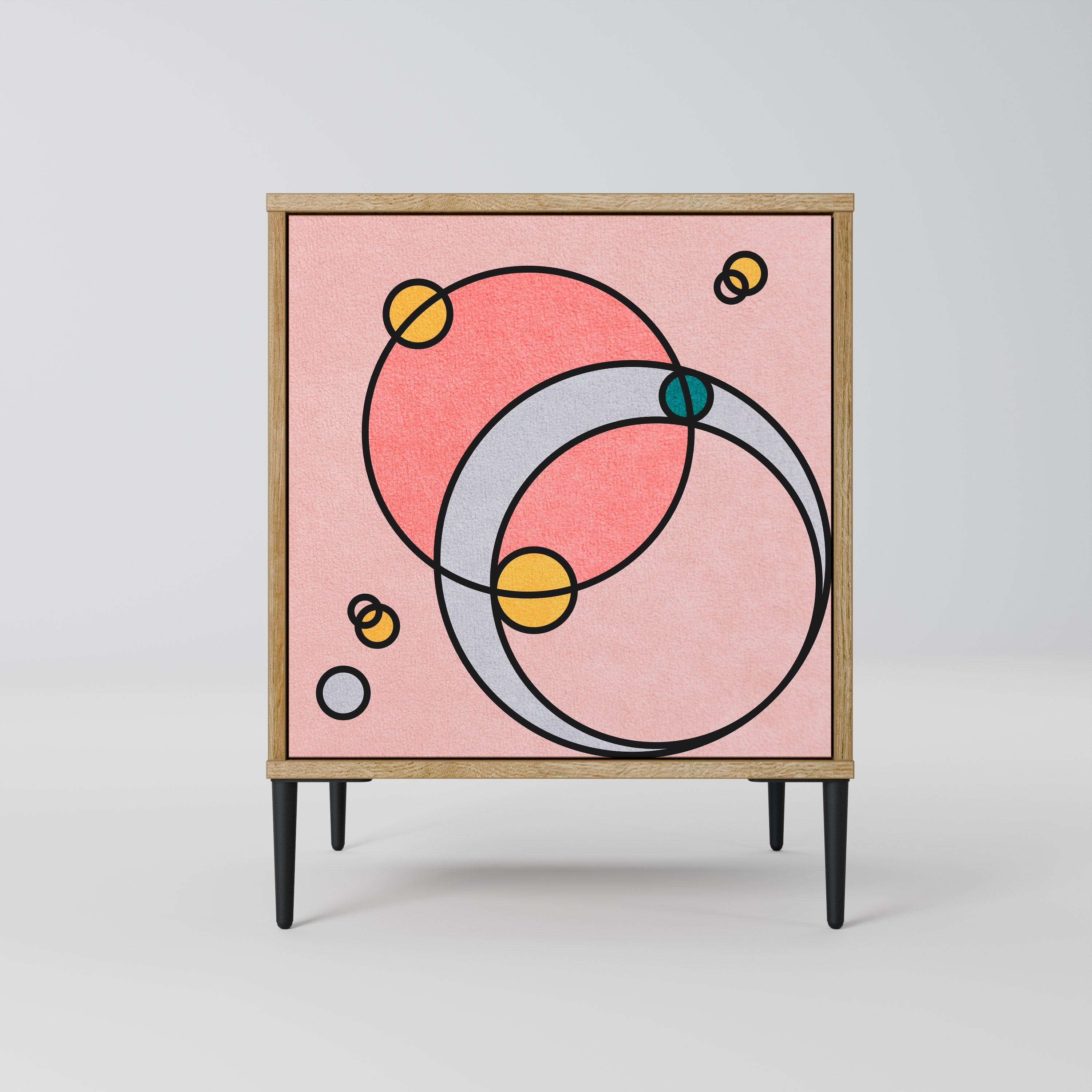 GOSSAMER ECHOES Aparador de 1 Porta em Efeito Carvalho