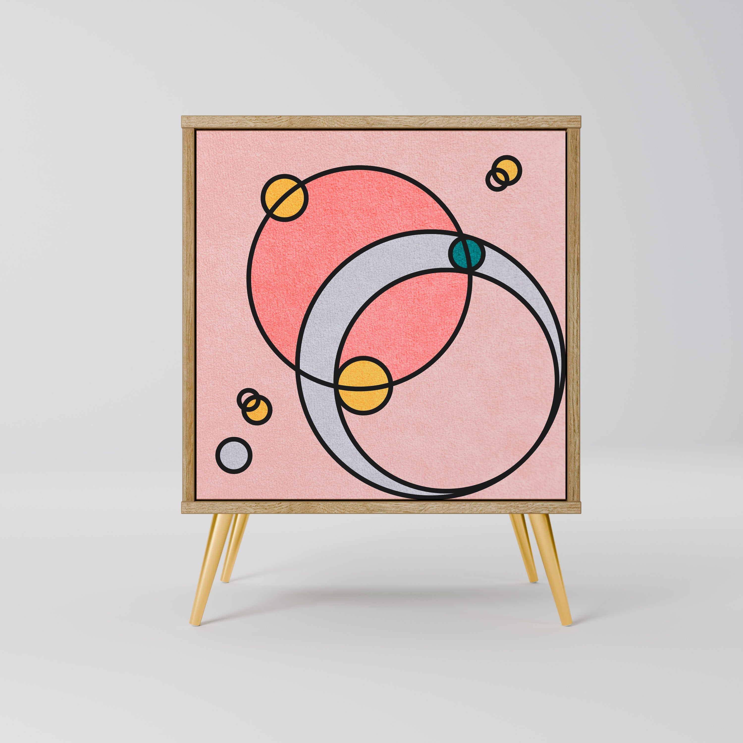 GOSSAMER ECHOES Aparador de 1 Porta em Efeito Carvalho