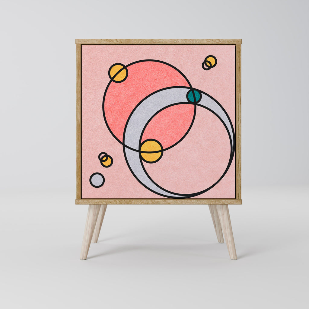 GOSSAMER ECHOES Aparador de 1 Porta em Efeito Carvalho