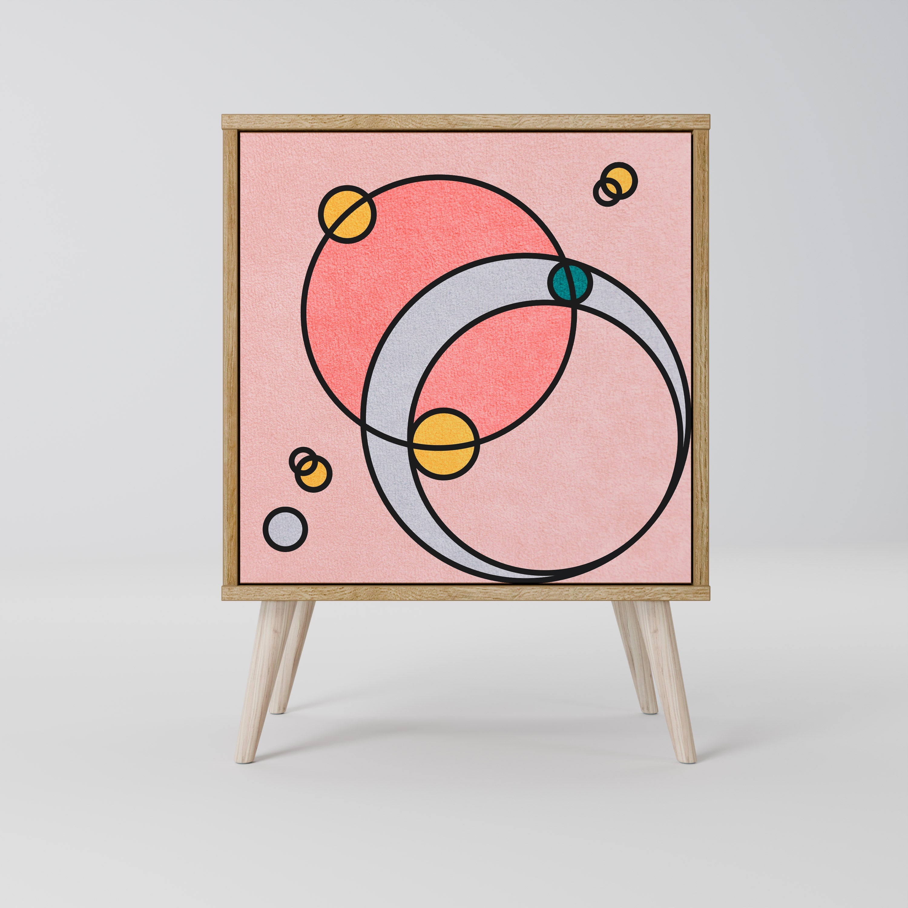 GOSSAMER ECHOES Aparador de 1 Porta em Efeito Carvalho