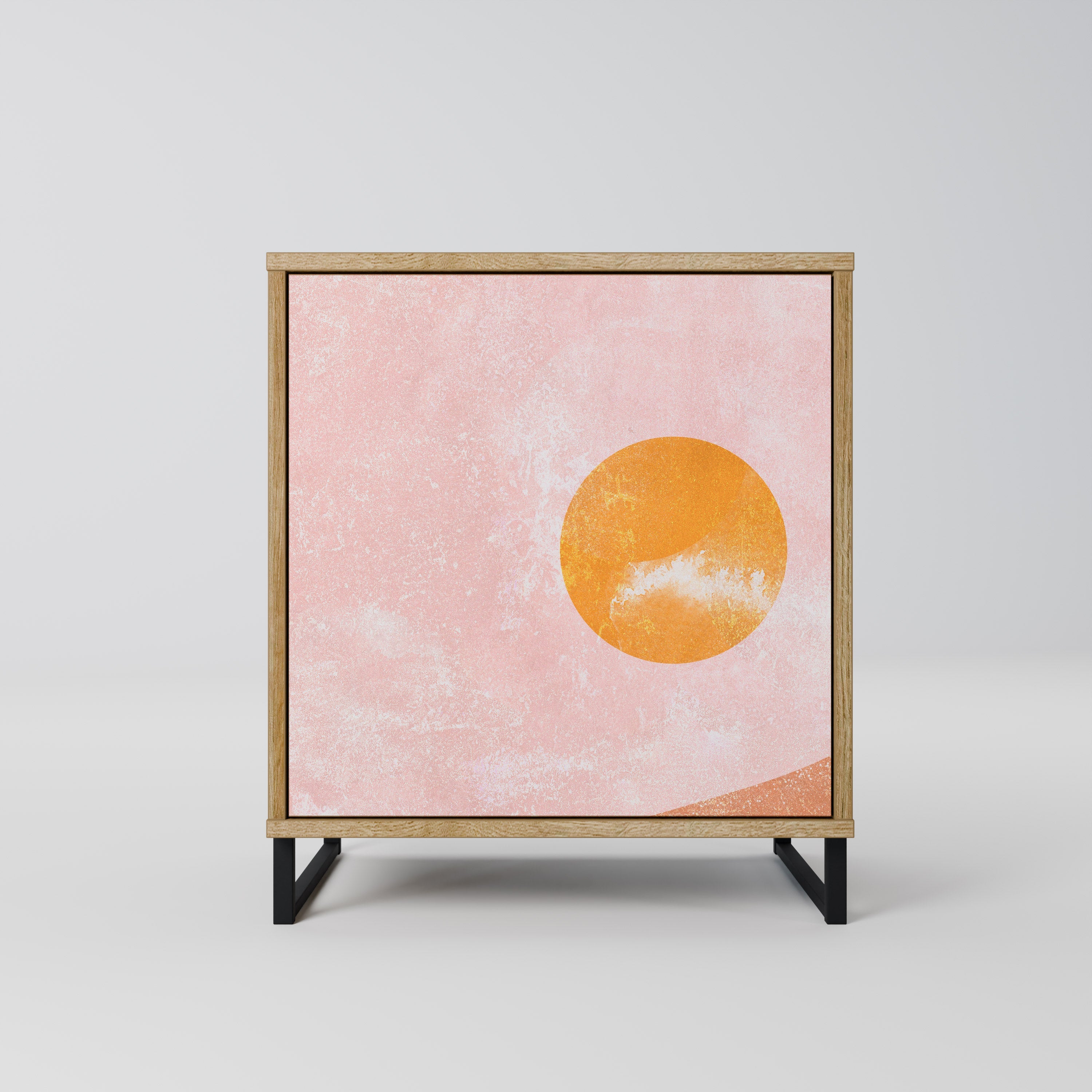 LUMINOUS SUNLIGHT Aparador de 1 Porta em Efeito Carvalho