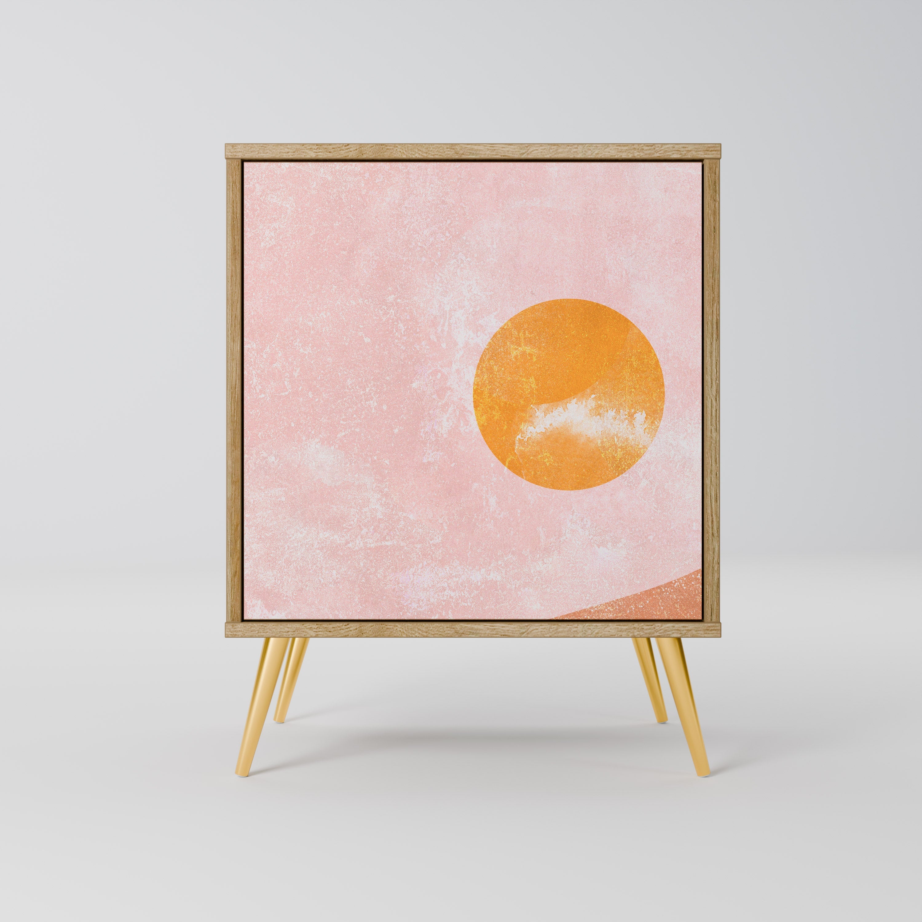 LUMINOUS SUNLIGHT Aparador de 1 Porta em Efeito Carvalho