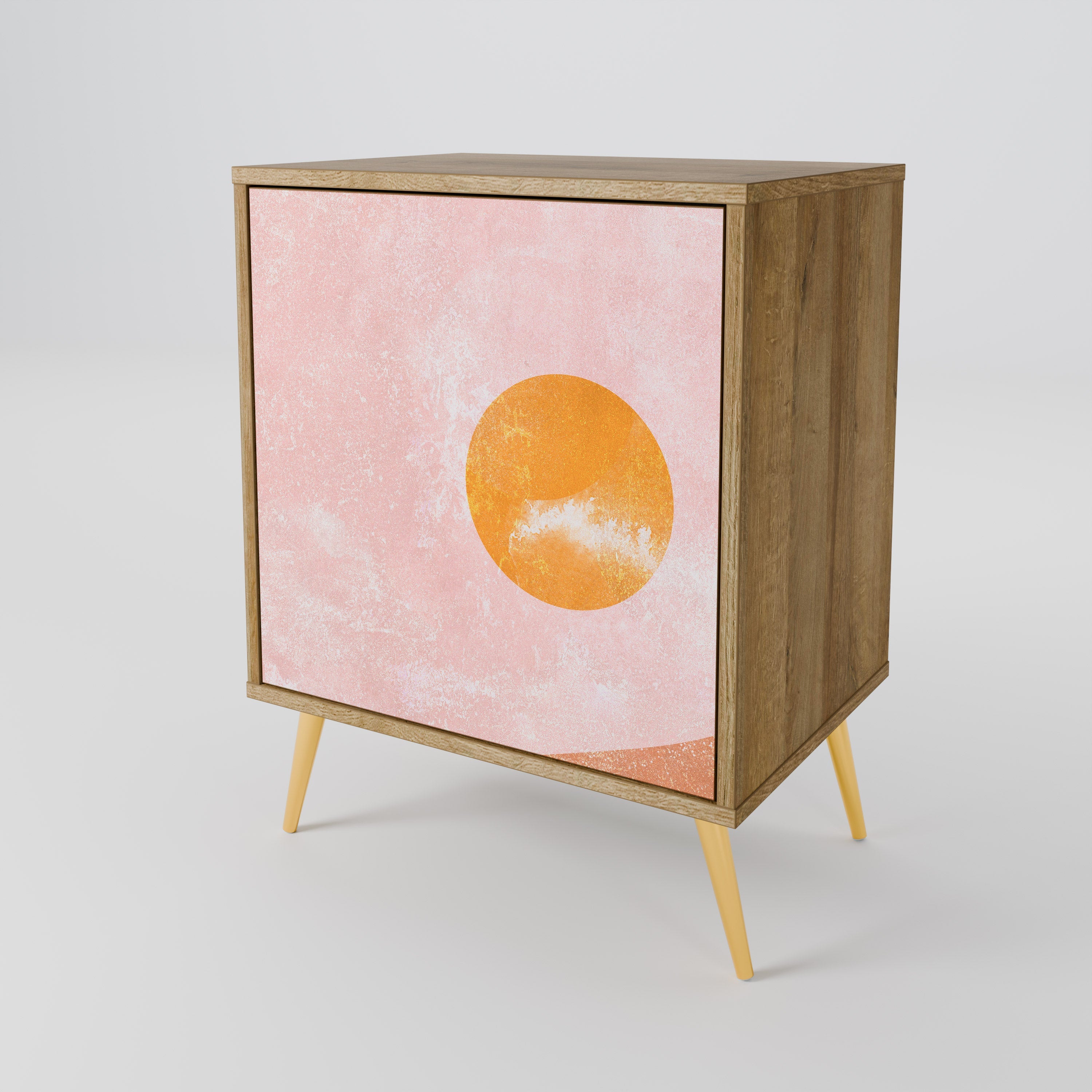 LUMINOUS SUNLIGHT Aparador de 1 Porta em Efeito Carvalho