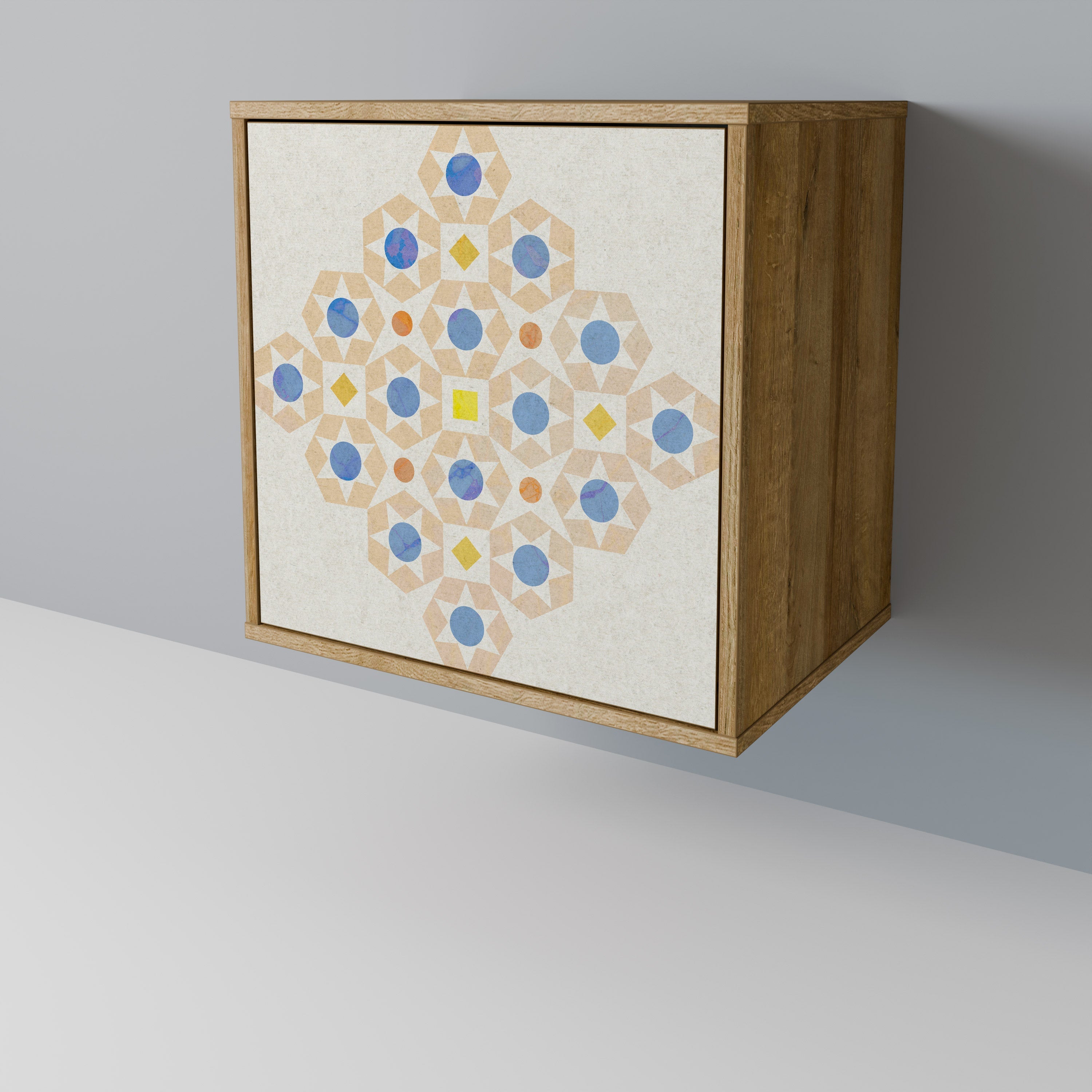 PATTERNED PRISM Aparador de 1 Porta em Efeito Carvalho