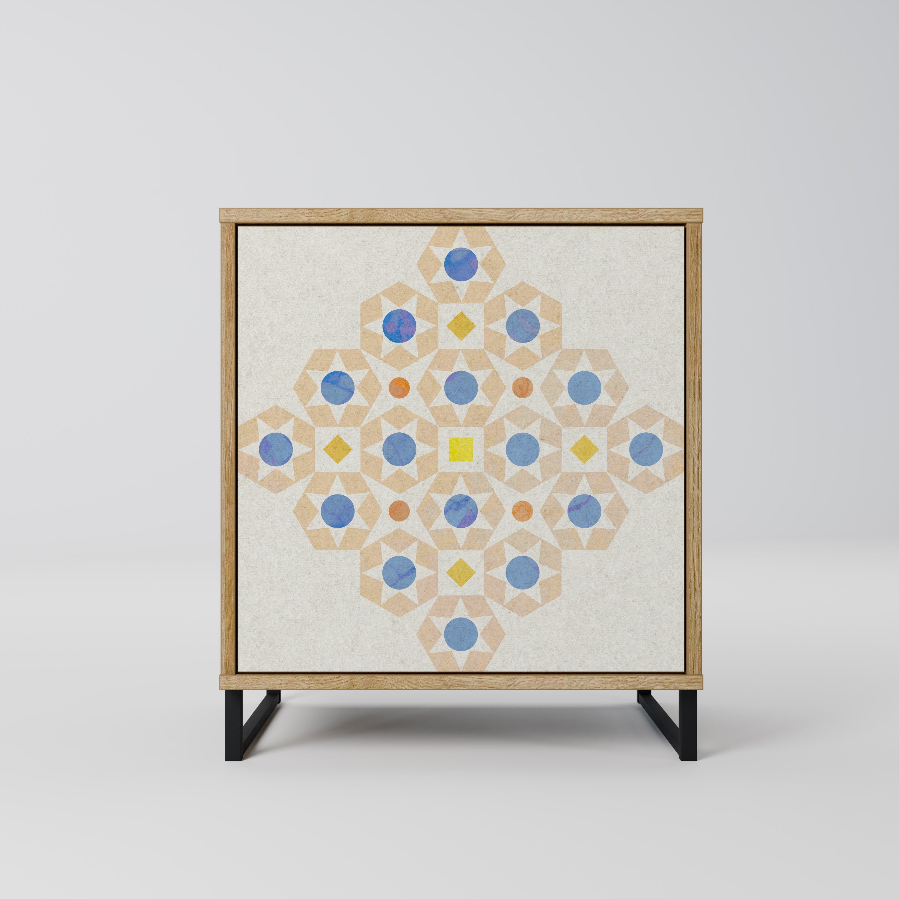 PATTERNED PRISM Aparador de 1 Porta em Efeito Carvalho