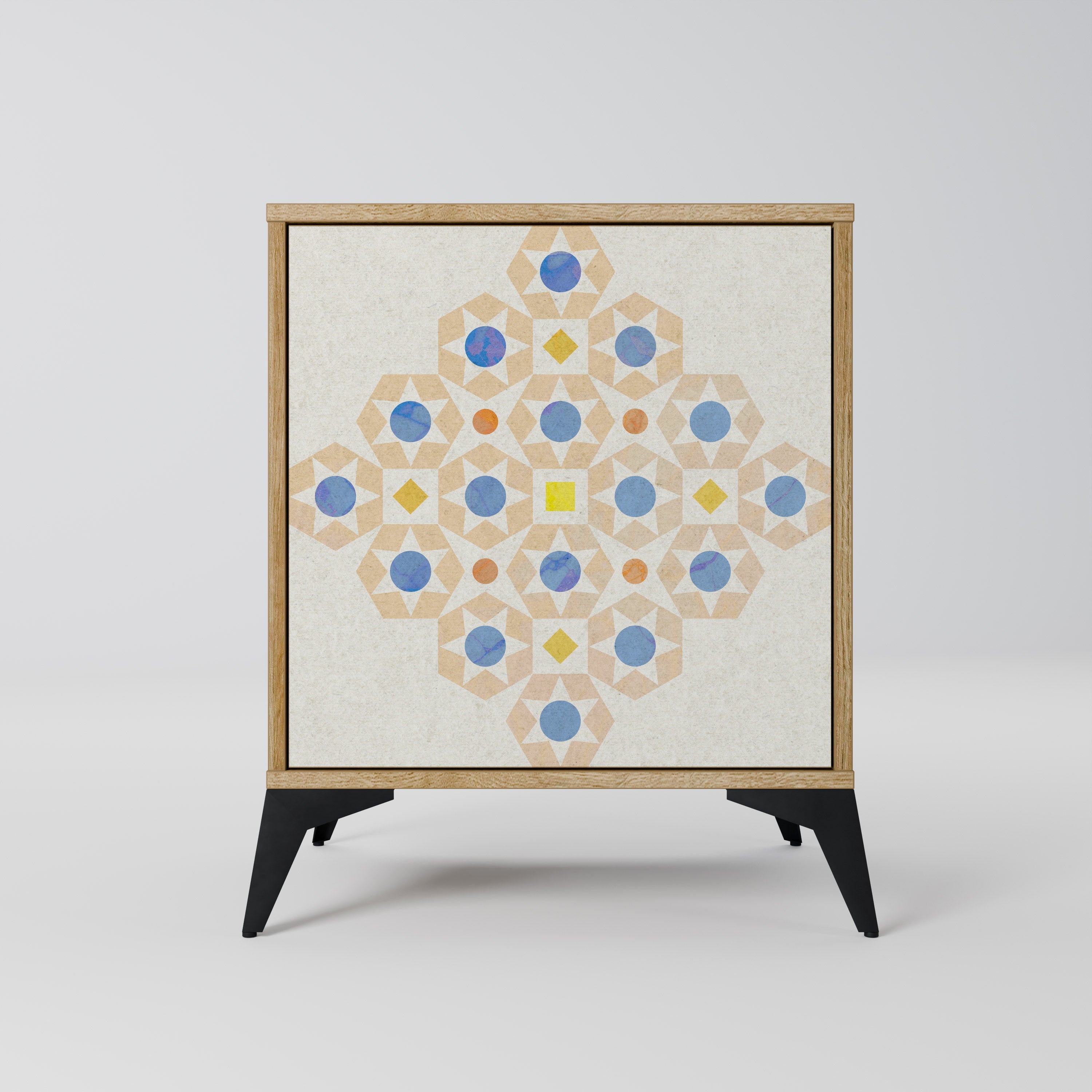 PATTERNED PRISM Aparador de 1 Porta em Efeito Carvalho