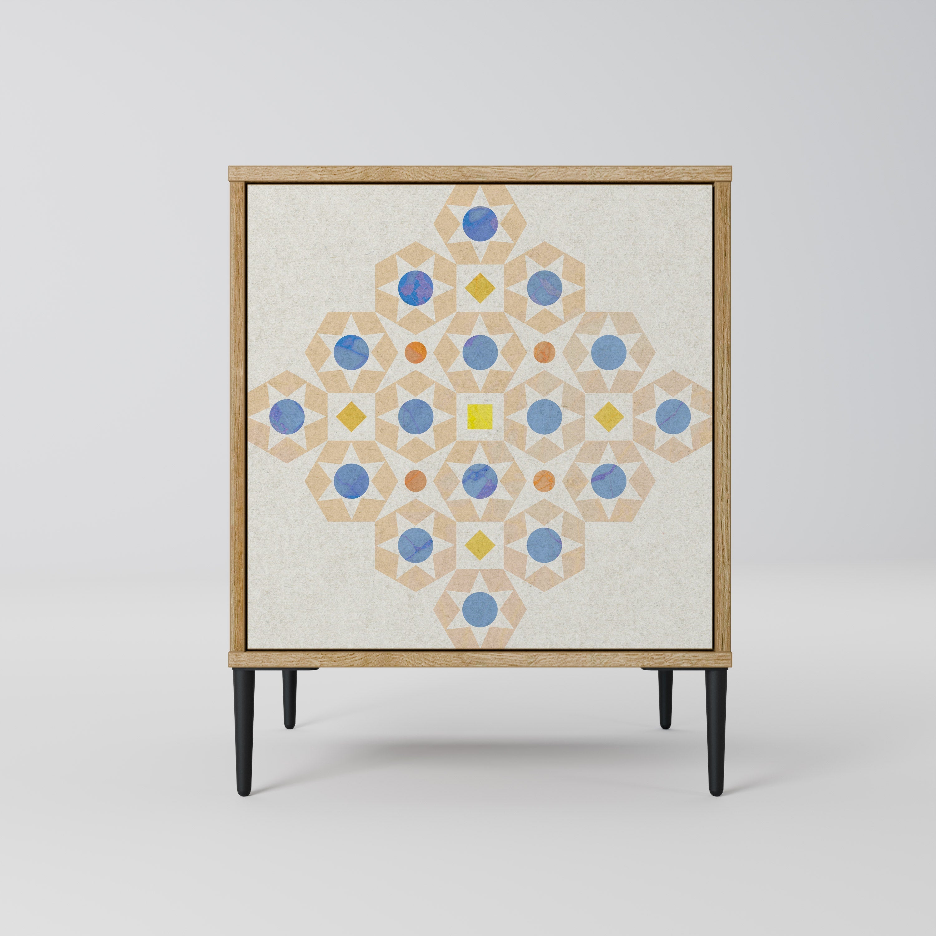 PATTERNED PRISM Aparador de 1 Porta em Efeito Carvalho