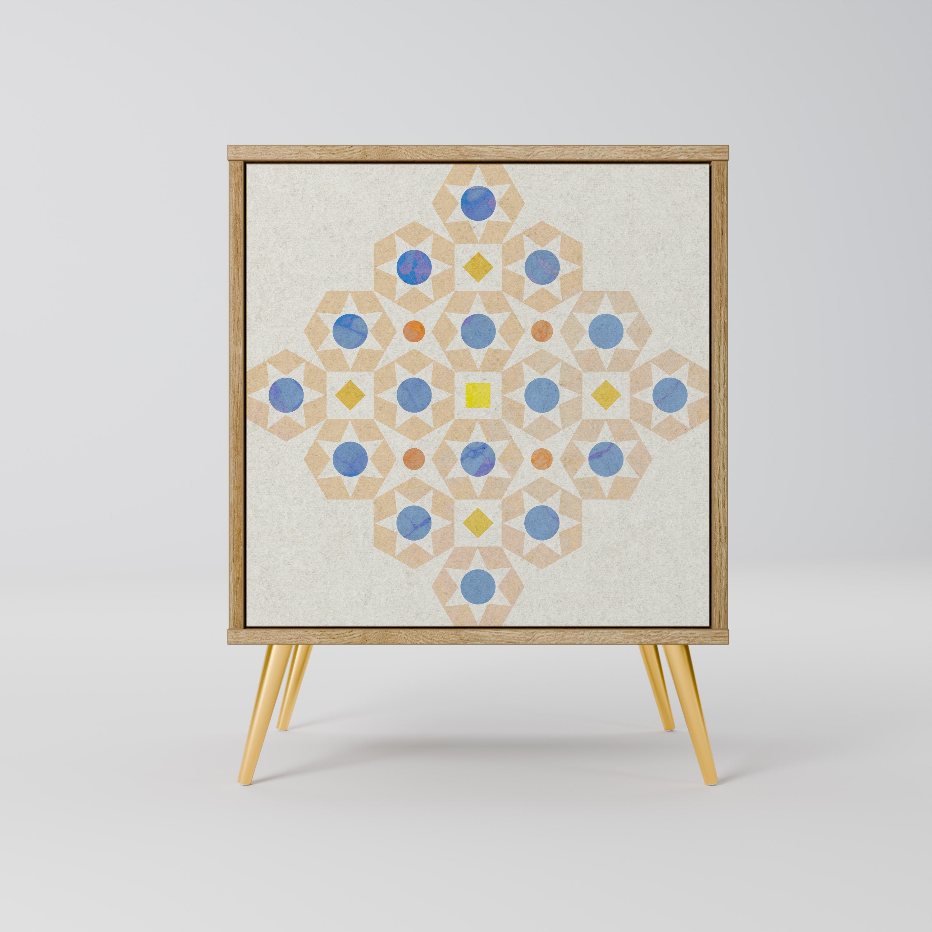 PATTERNED PRISM Aparador de 1 Porta em Efeito Carvalho