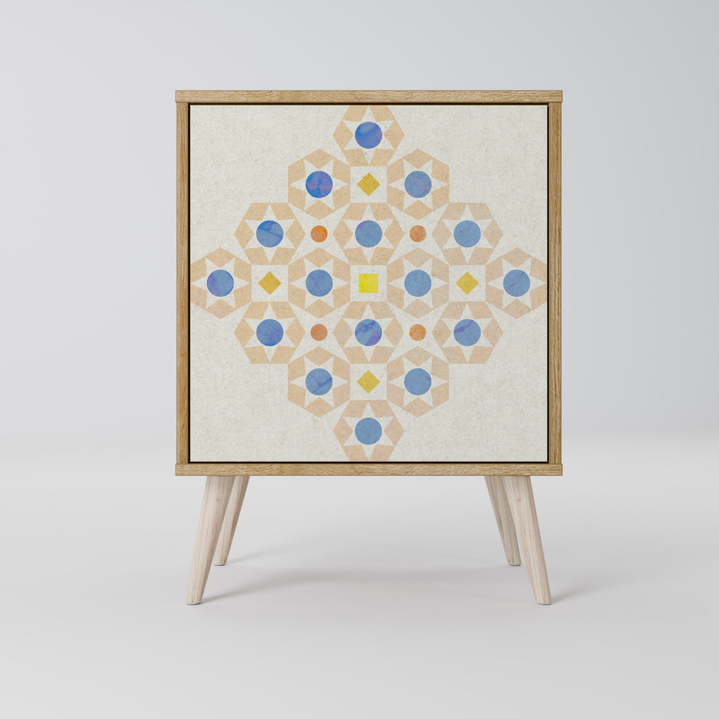 PATTERNED PRISM Aparador de 1 Porta em Efeito Carvalho