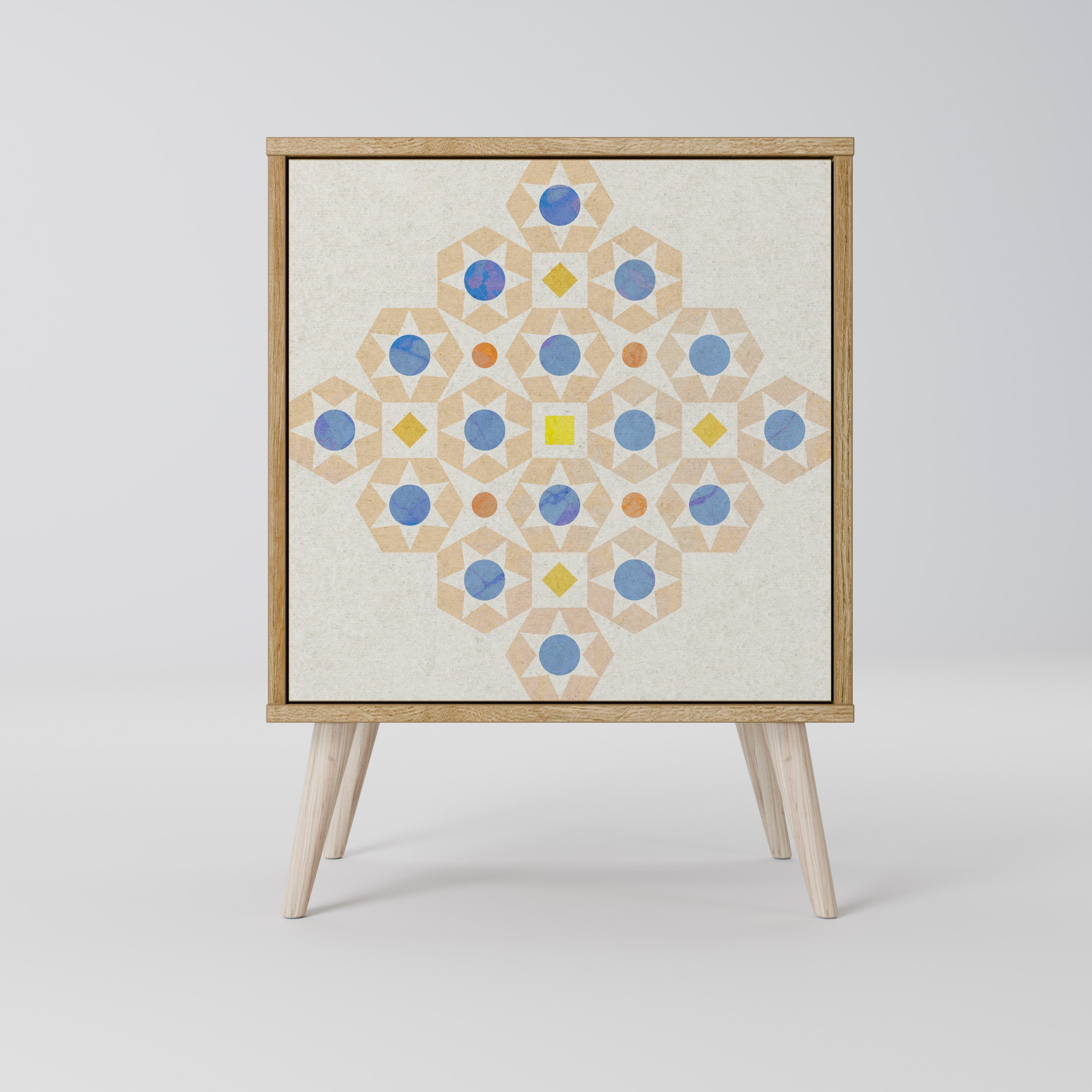 PATTERNED PRISM Aparador de 1 Porta em Efeito Carvalho