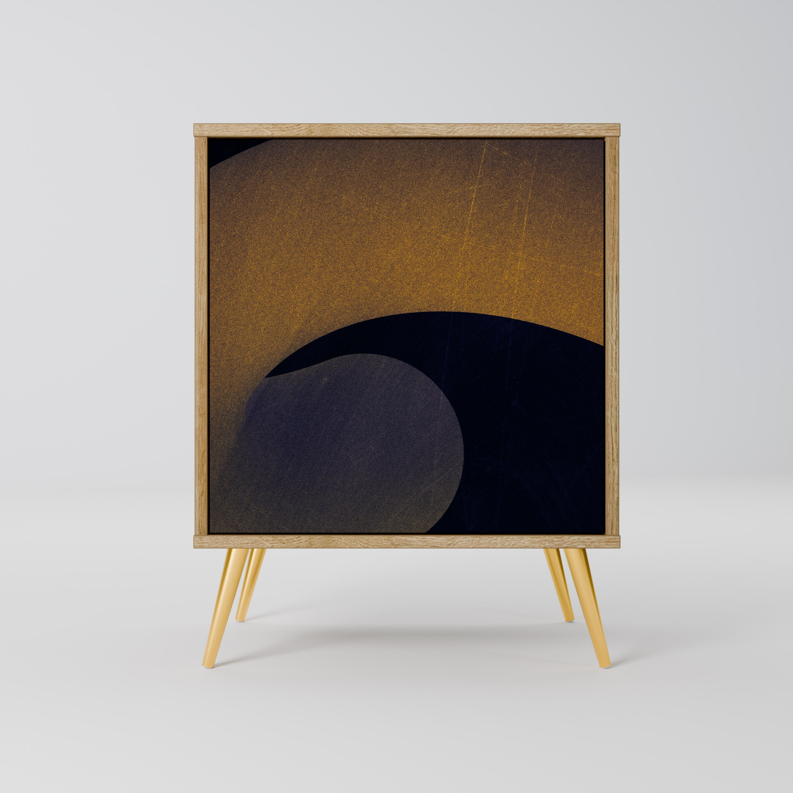 HOLLOW TIME Aparador de 1 Porta em Efeito Carvalho