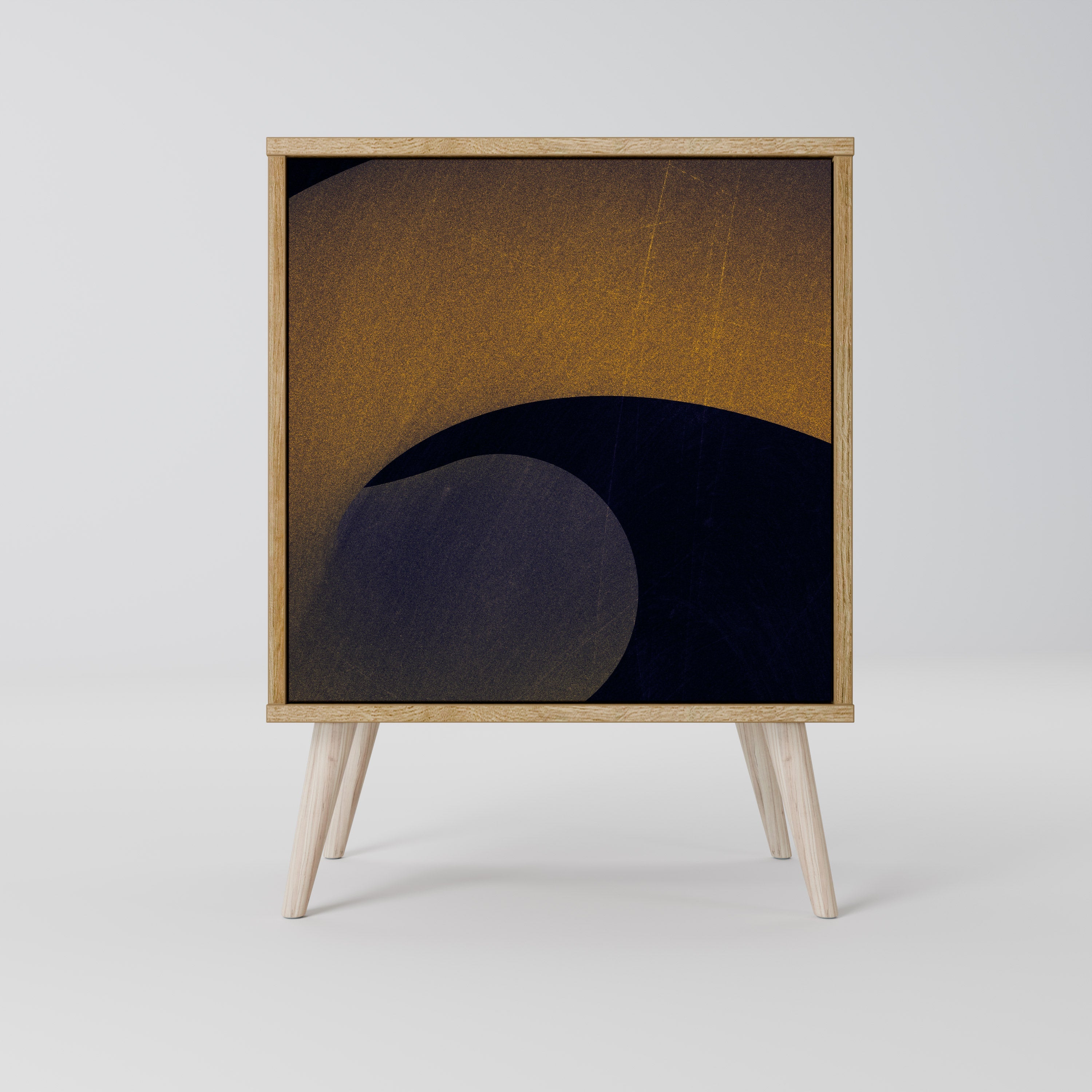 HOLLOW TIME Aparador de 1 Porta em Efeito Carvalho