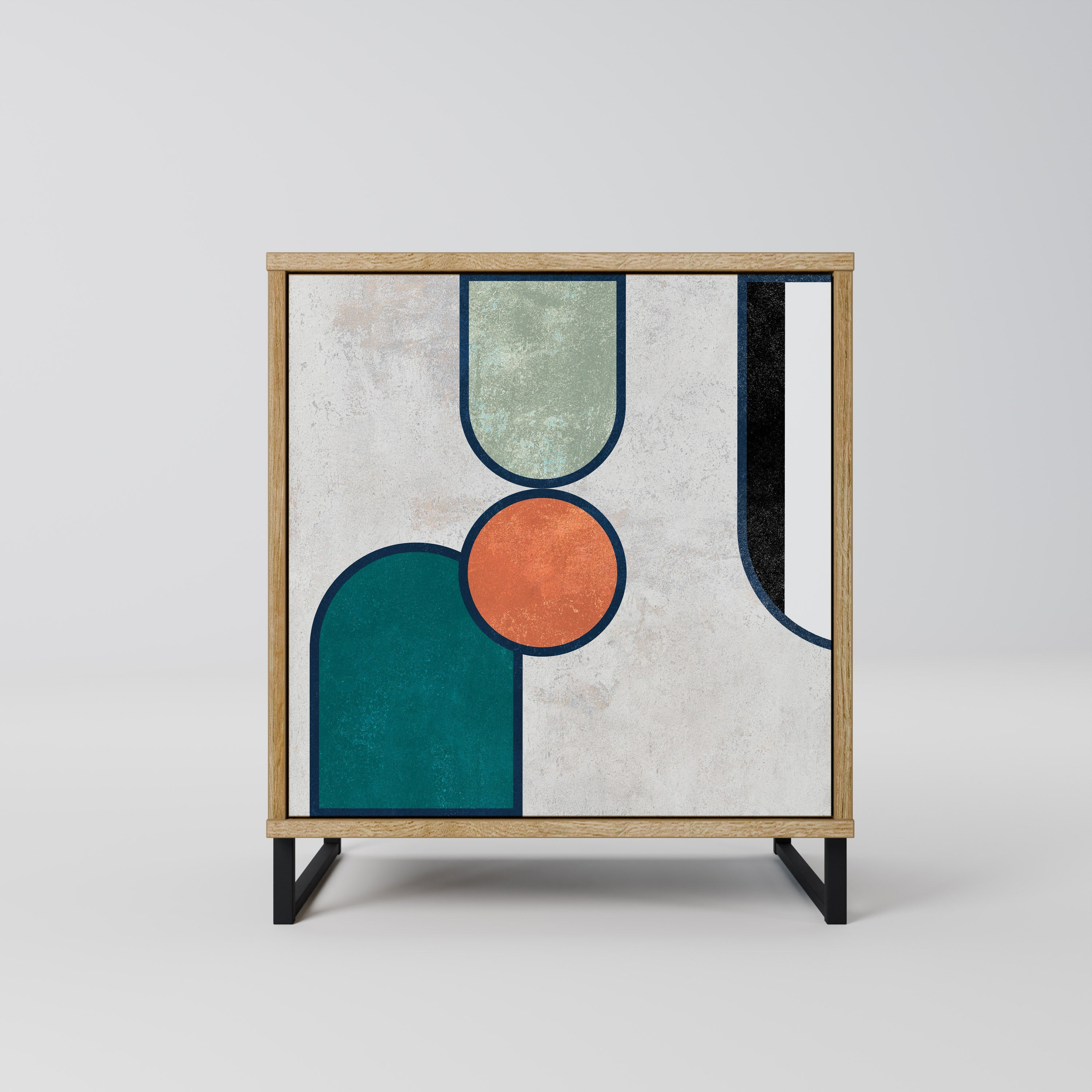 COOL STORY Aparador de 1 Porta em Efeito Carvalho