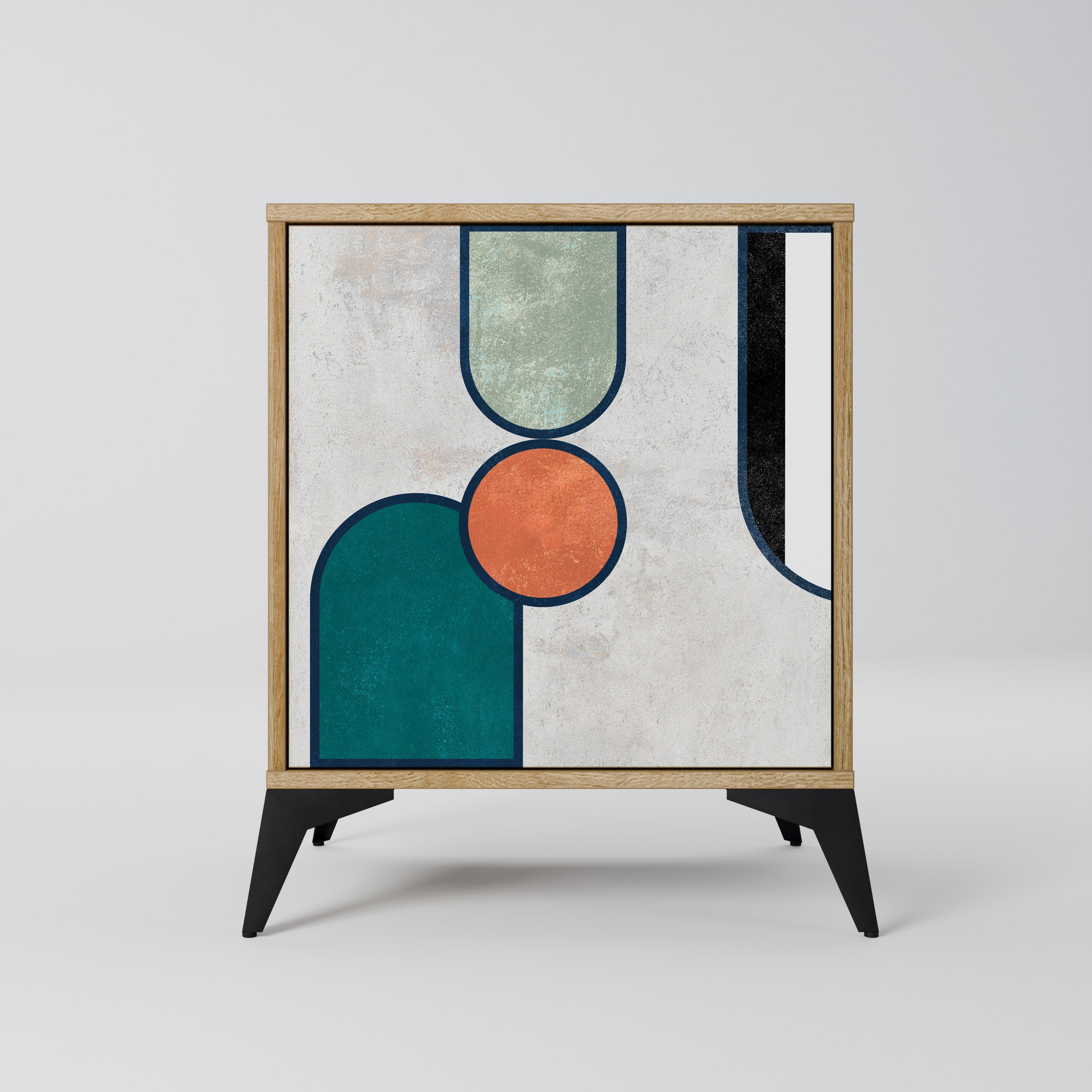 COOL STORY Aparador de 1 Porta em Efeito Carvalho