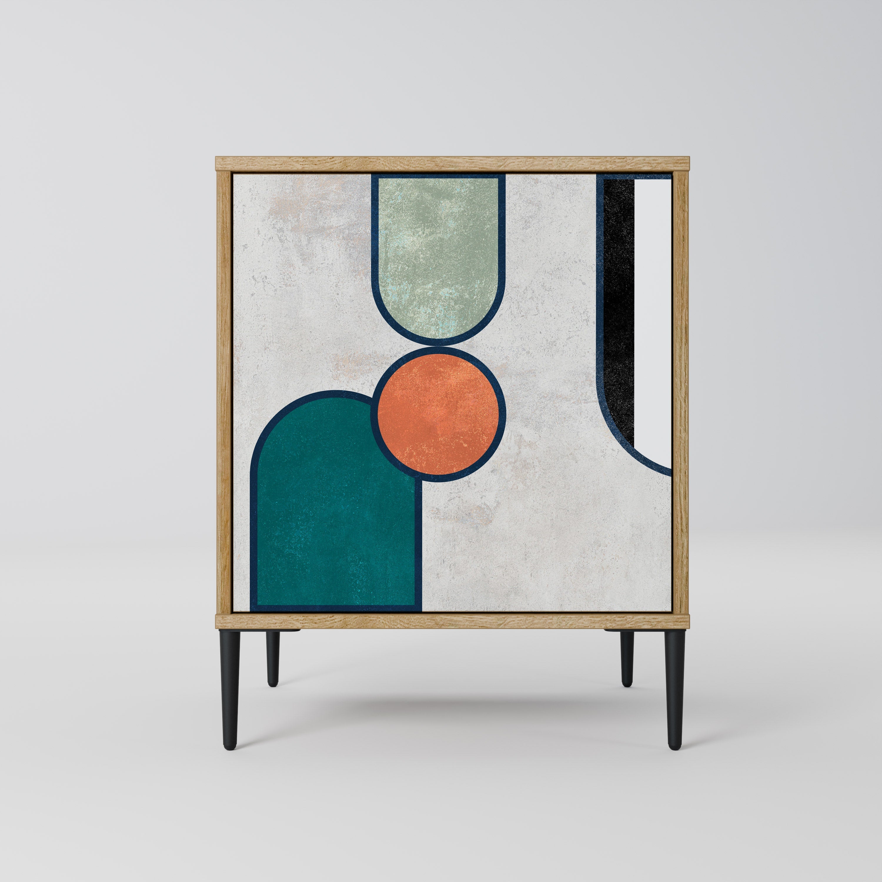 COOL STORY Aparador de 1 Porta em Efeito Carvalho