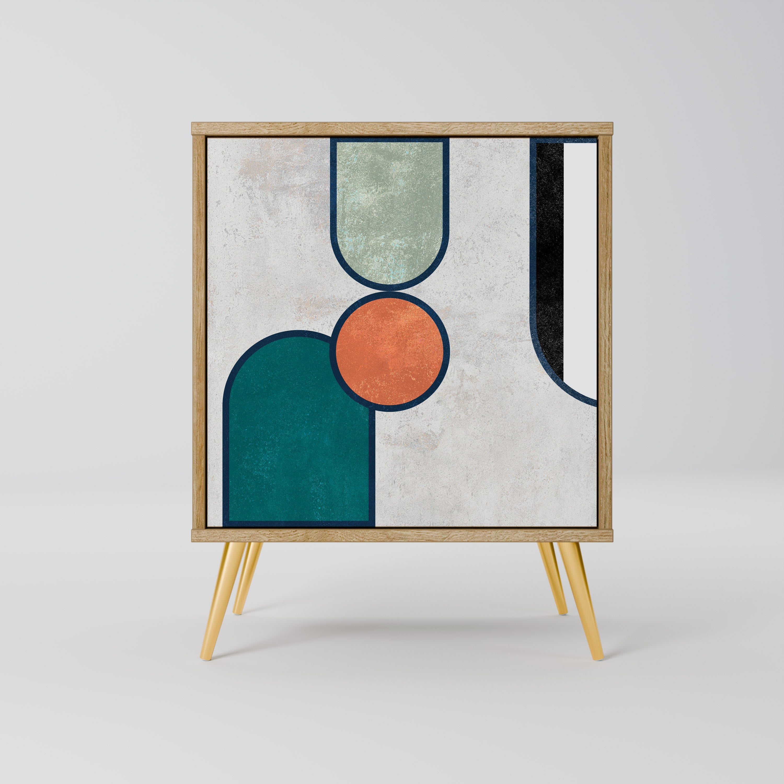 COOL STORY Aparador de 1 Porta em Efeito Carvalho