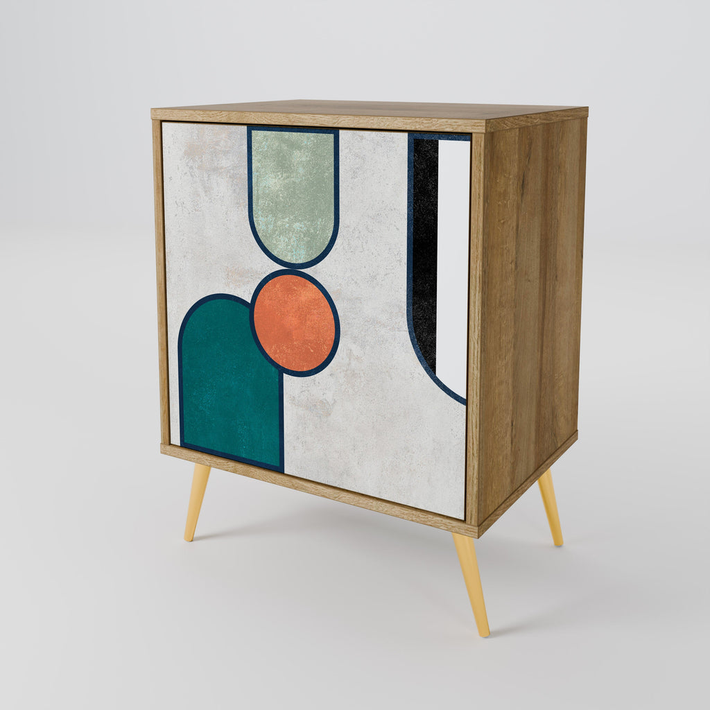 COOL STORY Aparador de 1 Porta em Efeito Carvalho