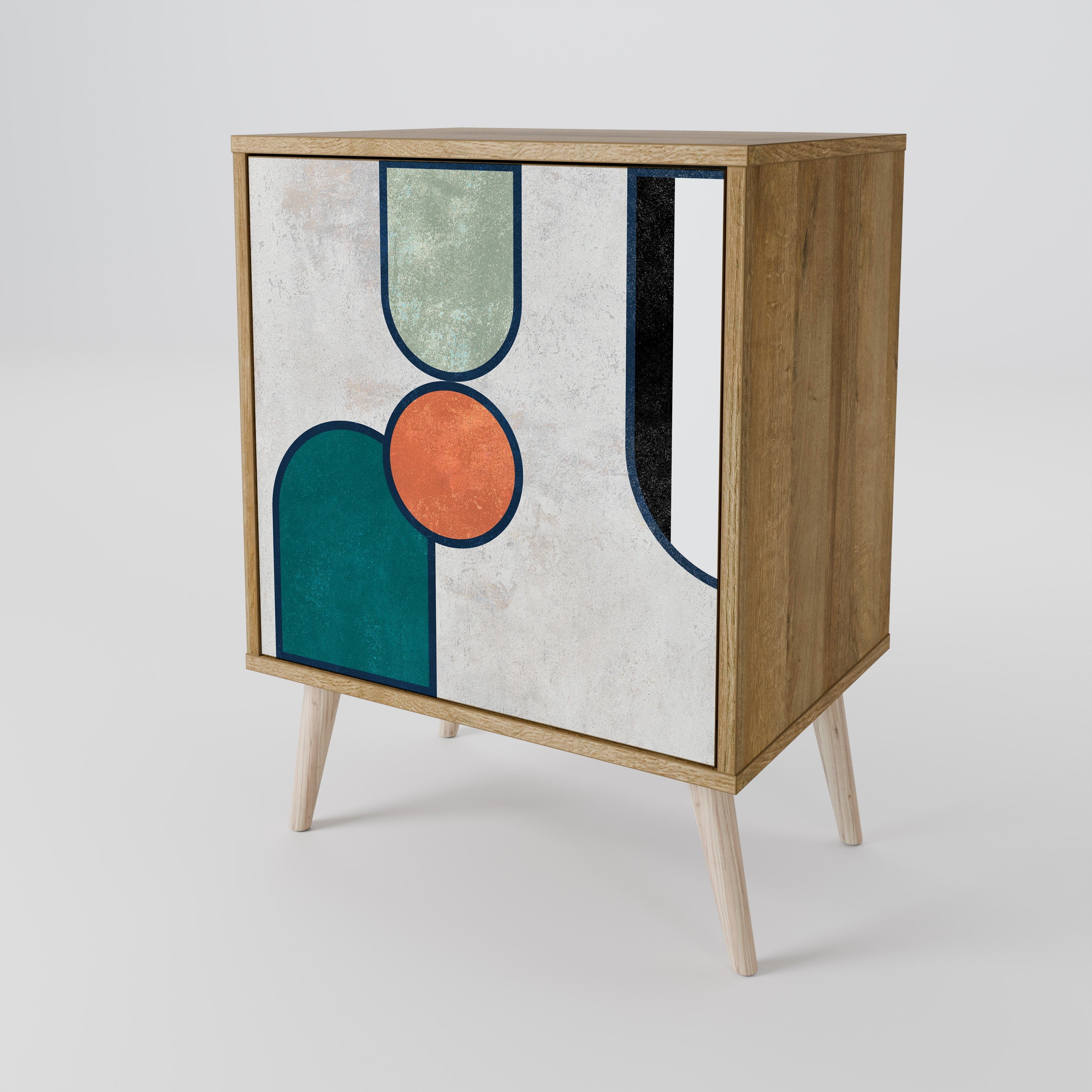 COOL STORY Aparador de 1 Porta em Efeito Carvalho