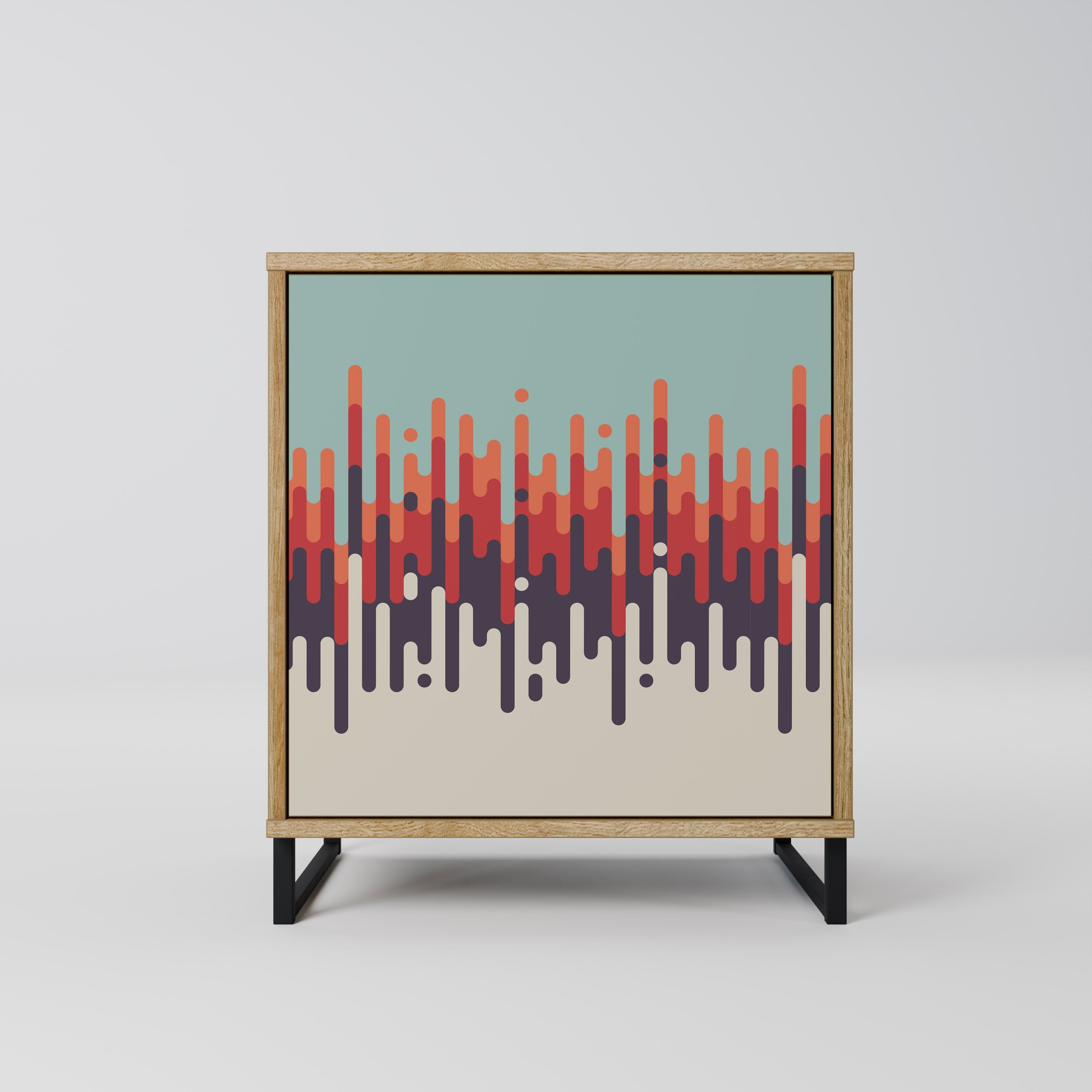 CHROMA CONTOURS Aparador de 1 Porta em Efeito Carvalho