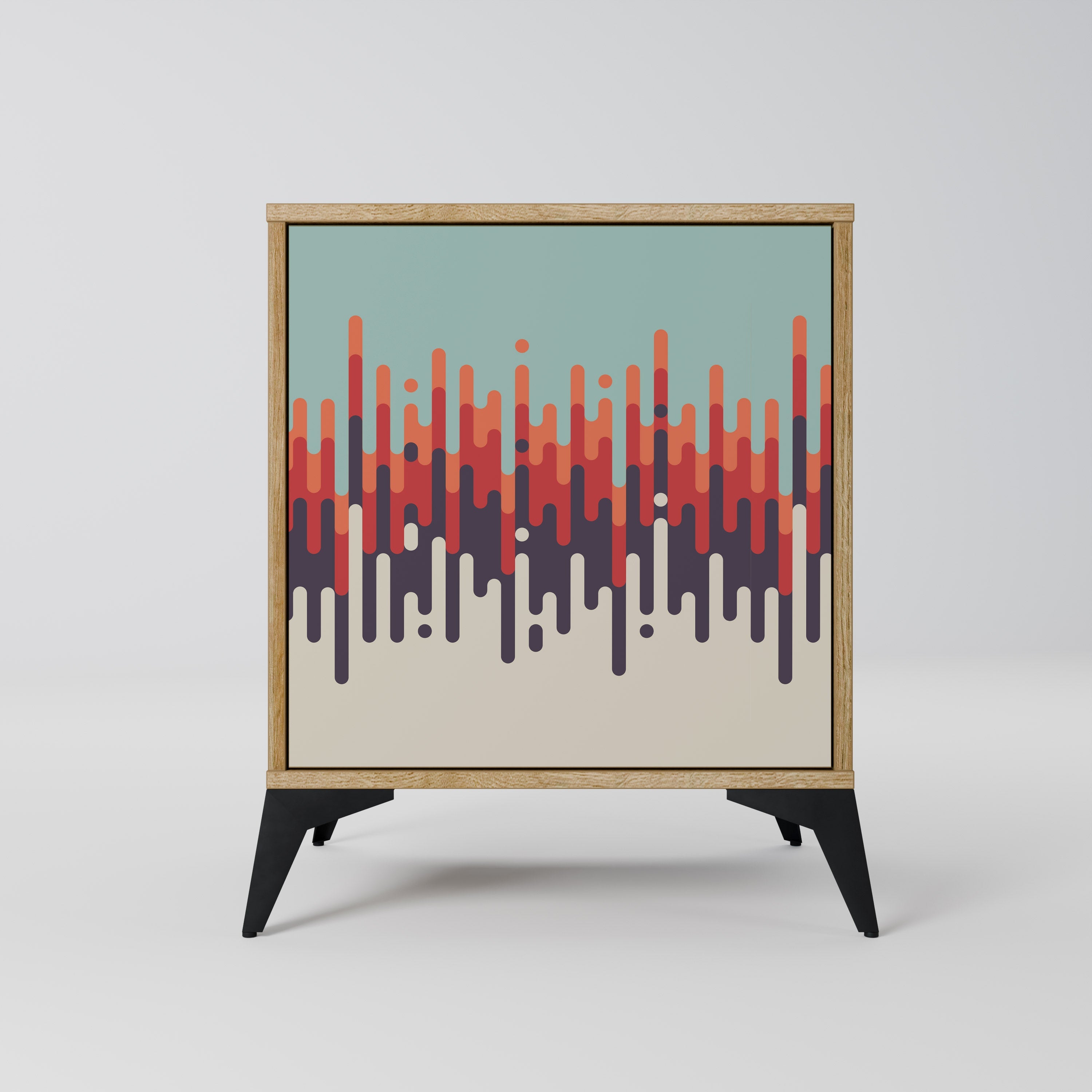 CHROMA CONTOURS Aparador de 1 Porta em Efeito Carvalho