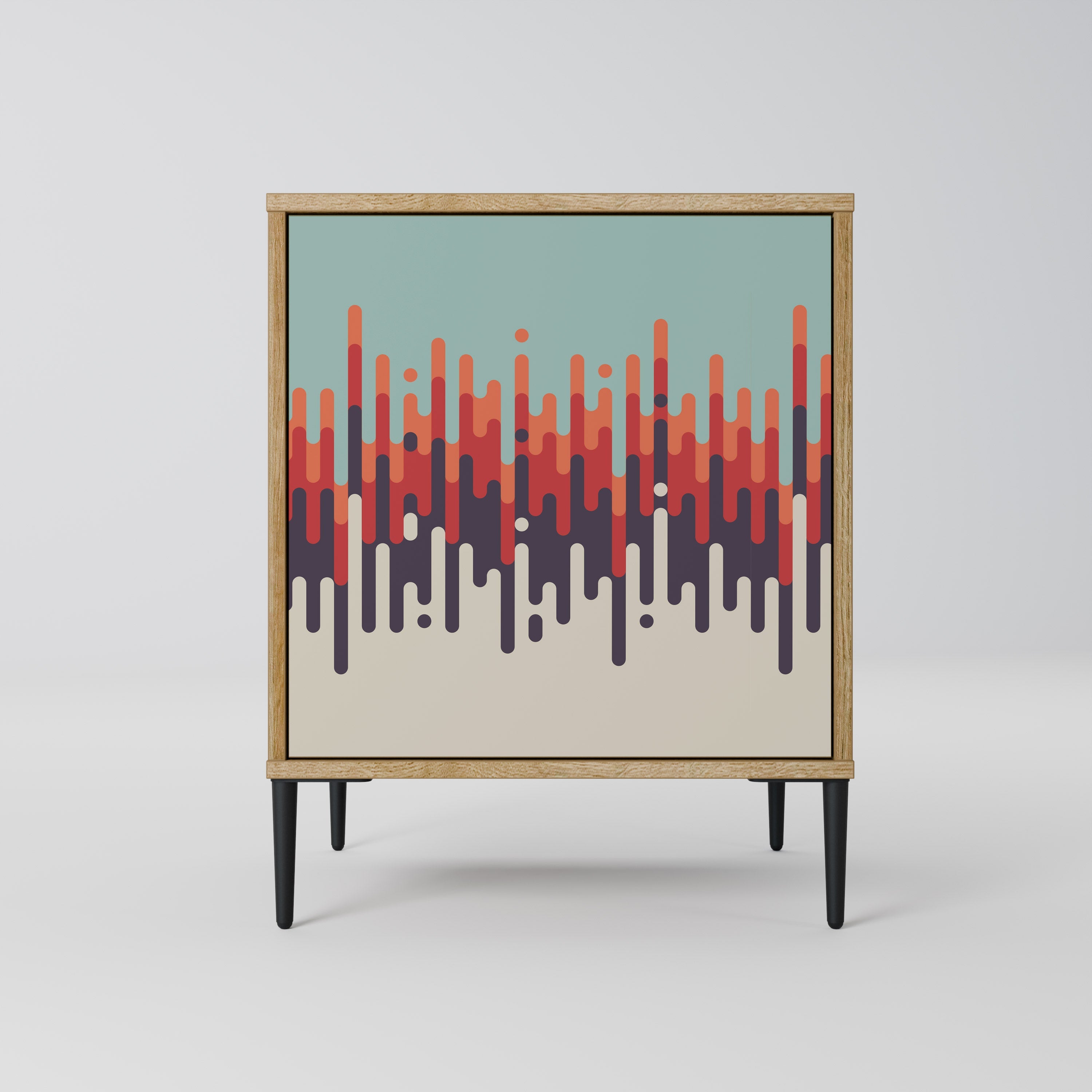 CHROMA CONTOURS Aparador de 1 Porta em Efeito Carvalho