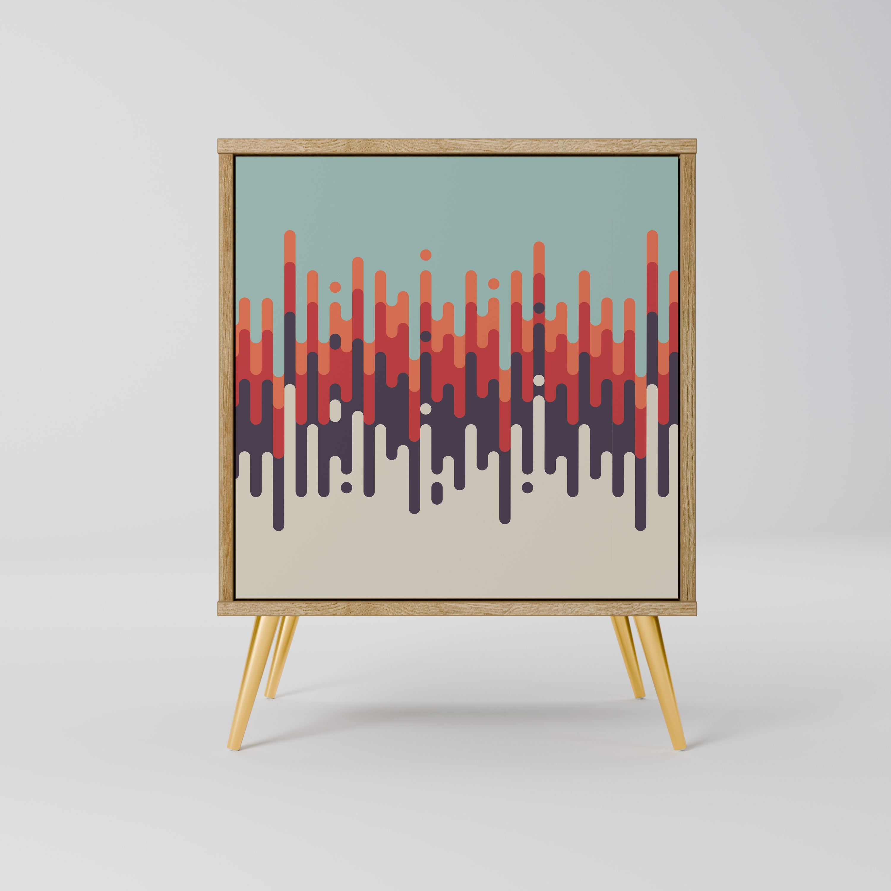 CHROMA CONTOURS Aparador de 1 Porta em Efeito Carvalho