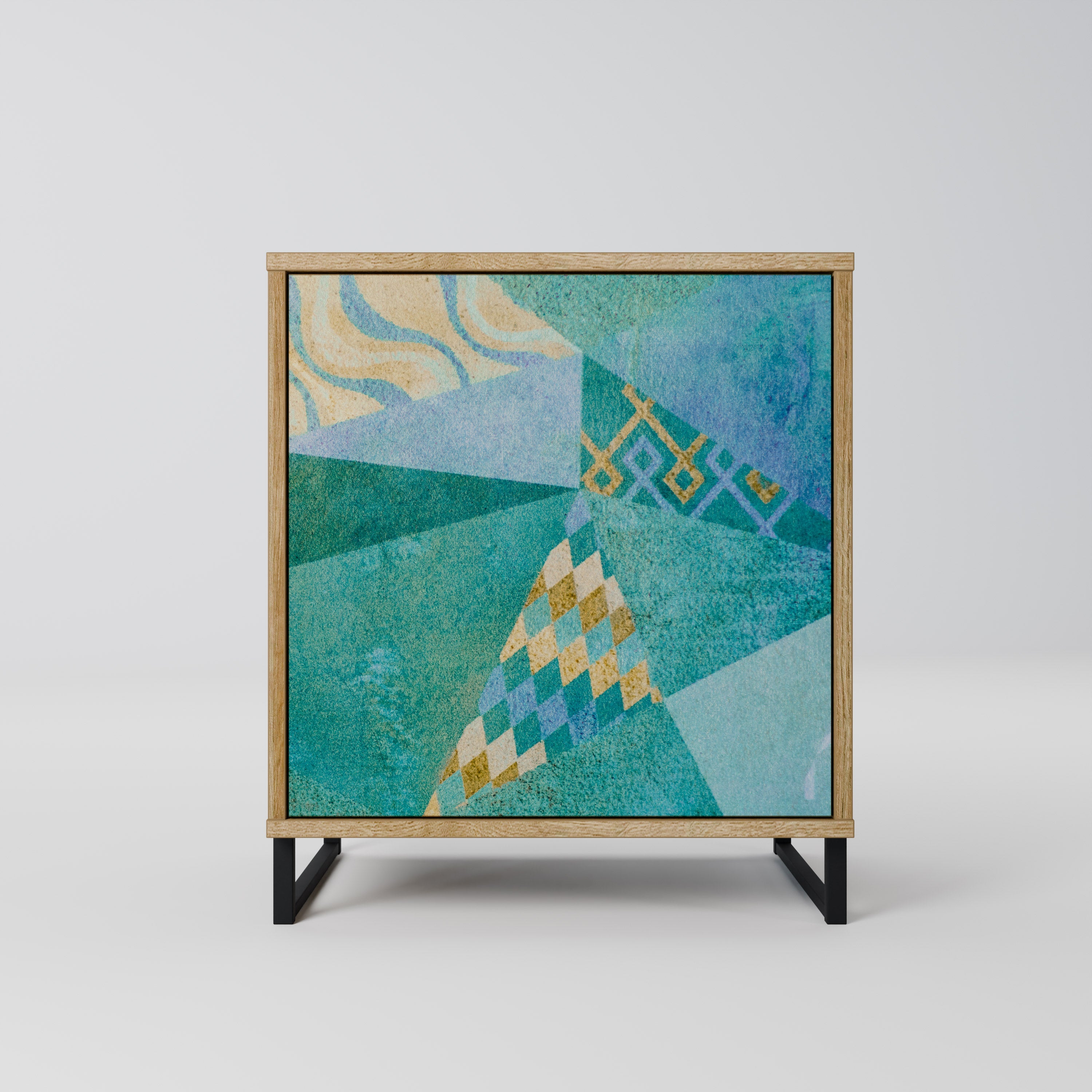 SPECTRUM SPLENDOR Aparador de 1 Porta em Efeito Carvalho