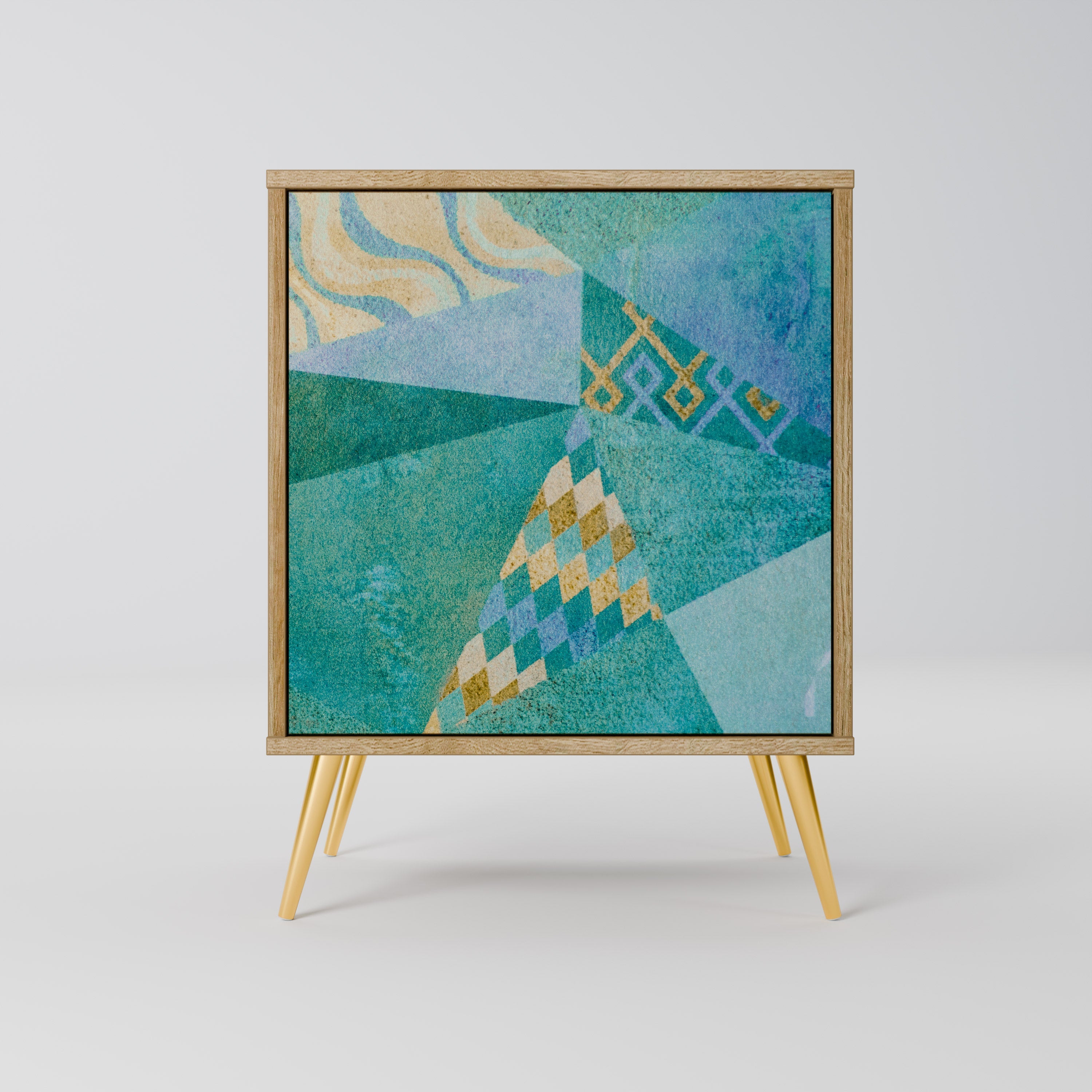 SPECTRUM SPLENDOR Aparador de 1 Porta em Efeito Carvalho