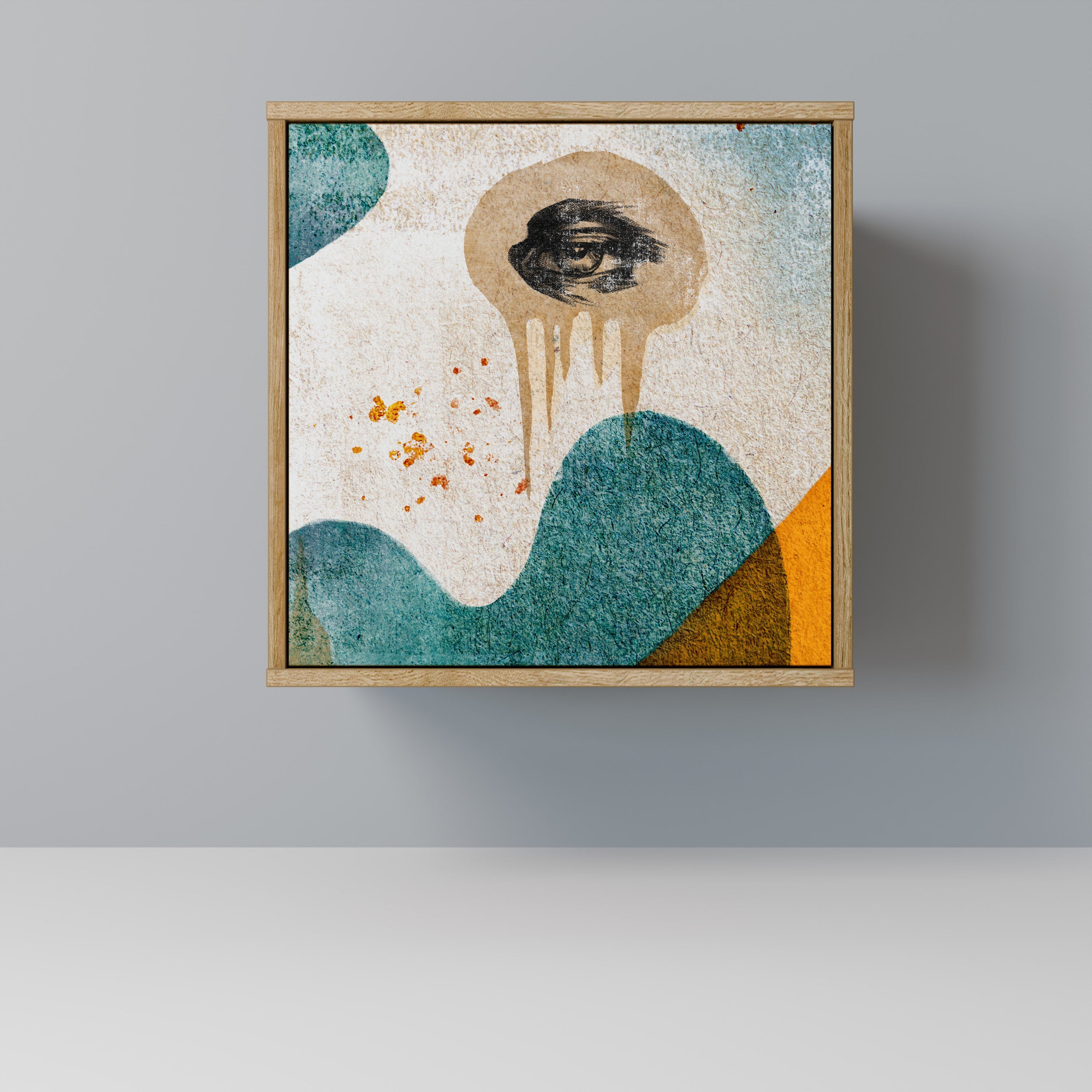 ABSTRACT FACES Aparador de 1 Porta em Efeito Carvalho