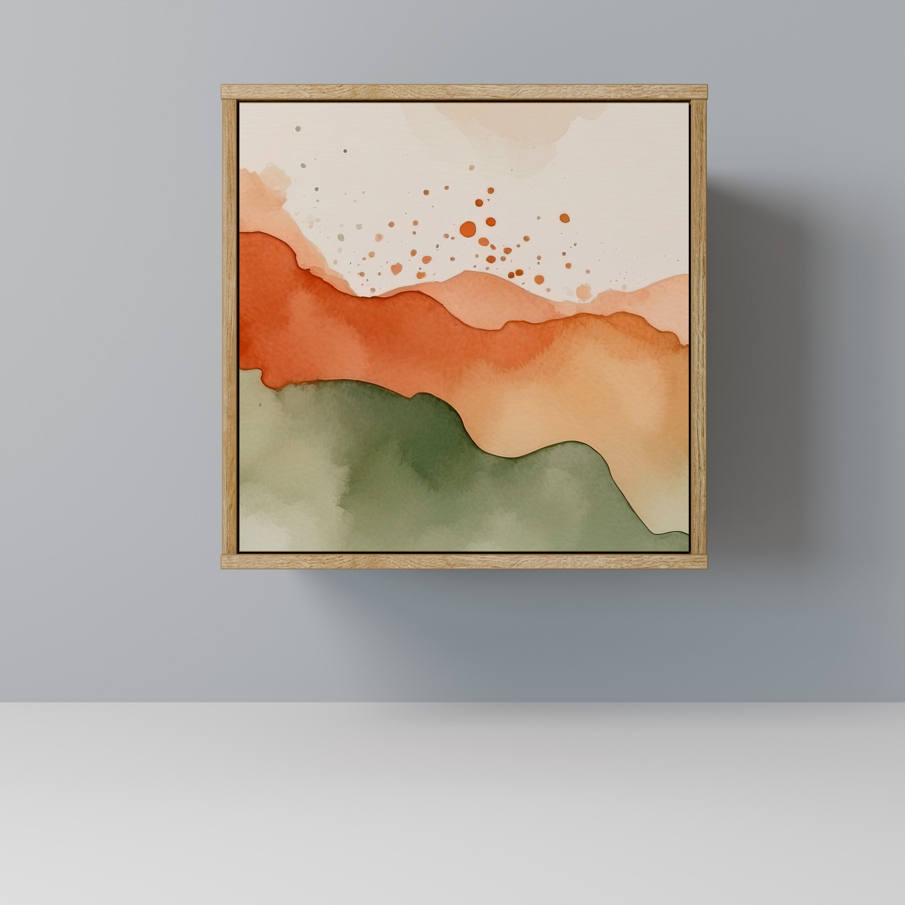 WATERCOLOUR PEAKS Aparador de 1 Porta em Efeito Carvalho