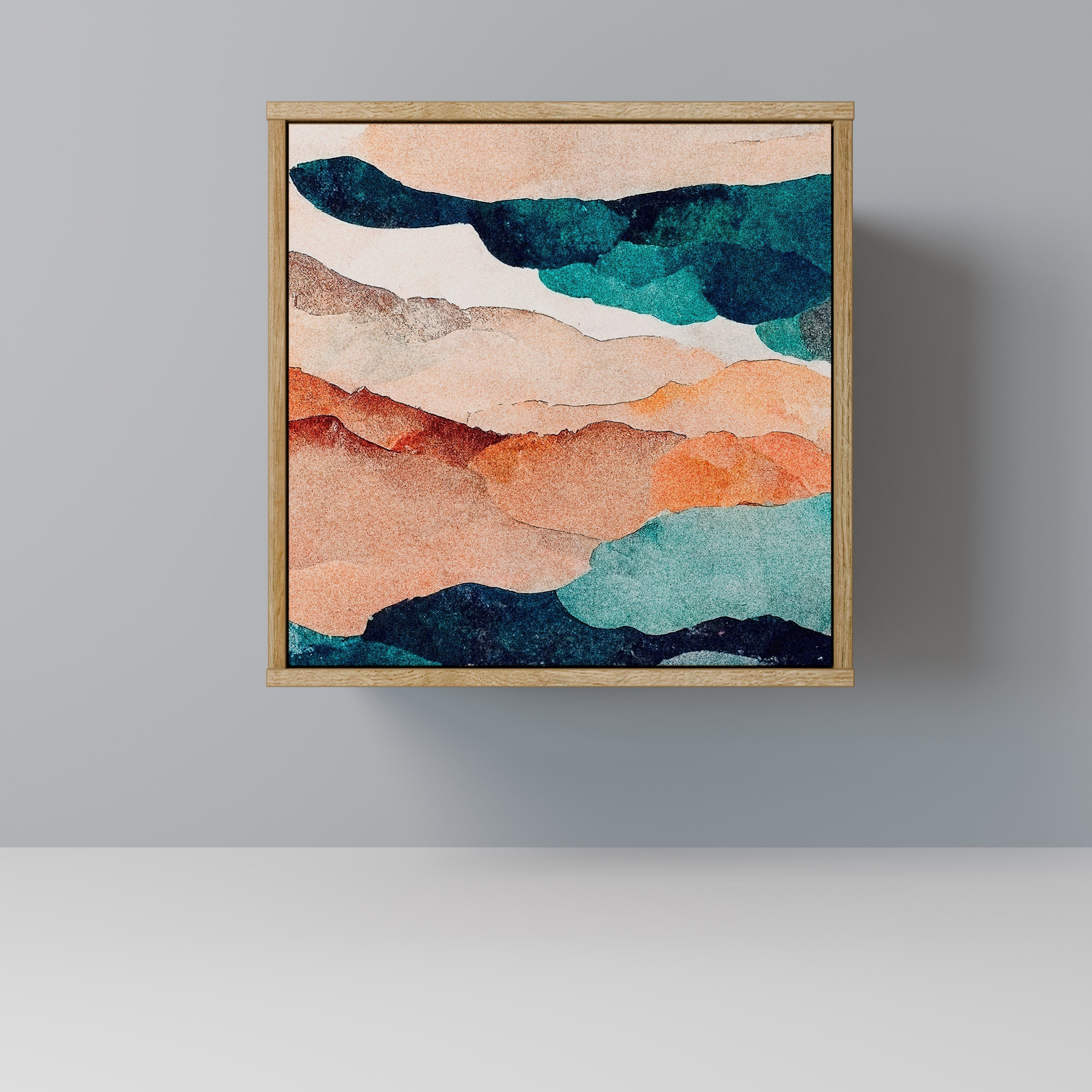 ABSTRACT LANDSCAPE Aparador de 1 Porta em Efeito Carvalho