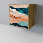 ABSTRACT LANDSCAPE Aparador de 1 Porta em Efeito Carvalho