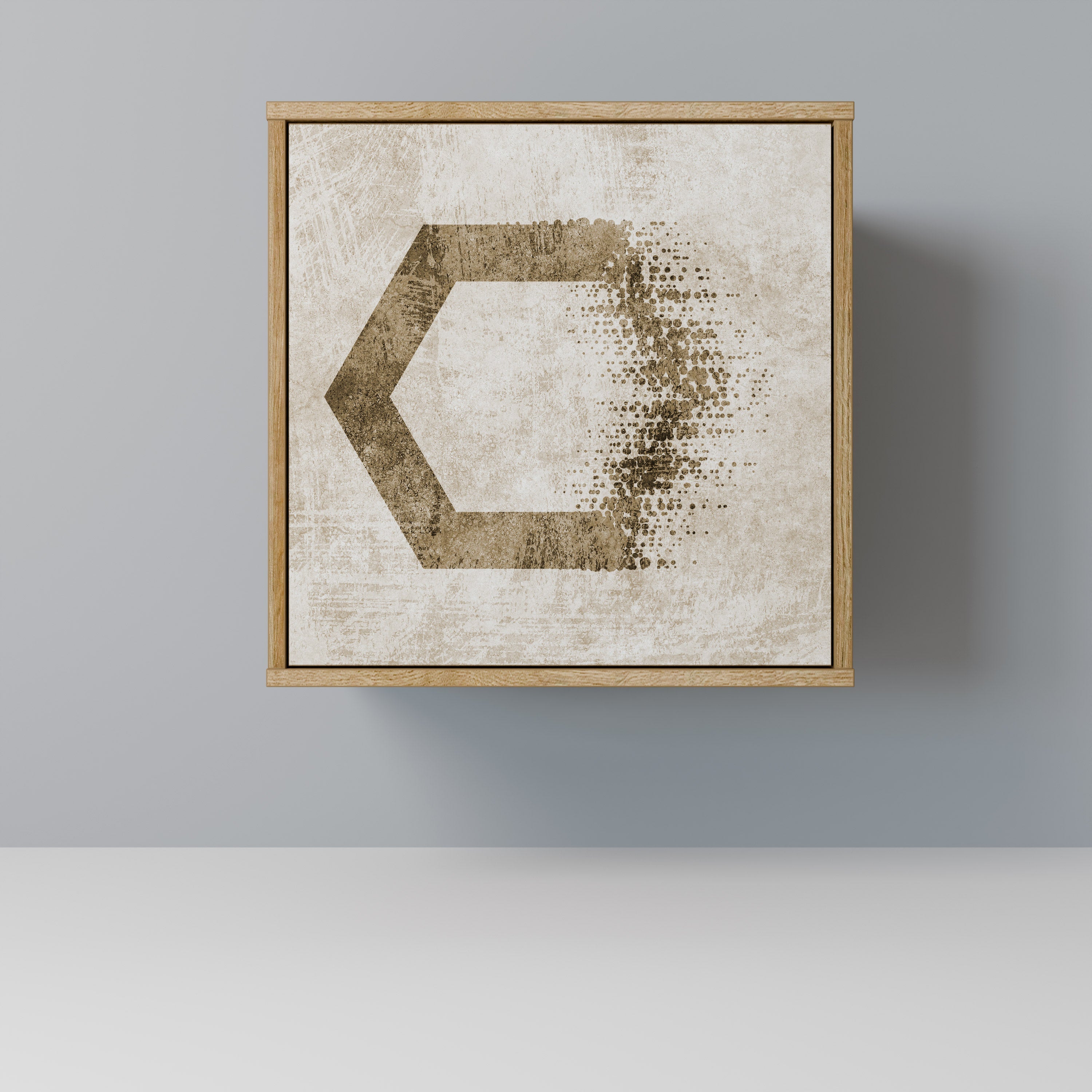 HEXAGONAL SHAPES Aparador de 1 Porta em Efeito Carvalho