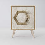 HEXAGONAL SHAPES 1-Door Sideboard in Oak Effect