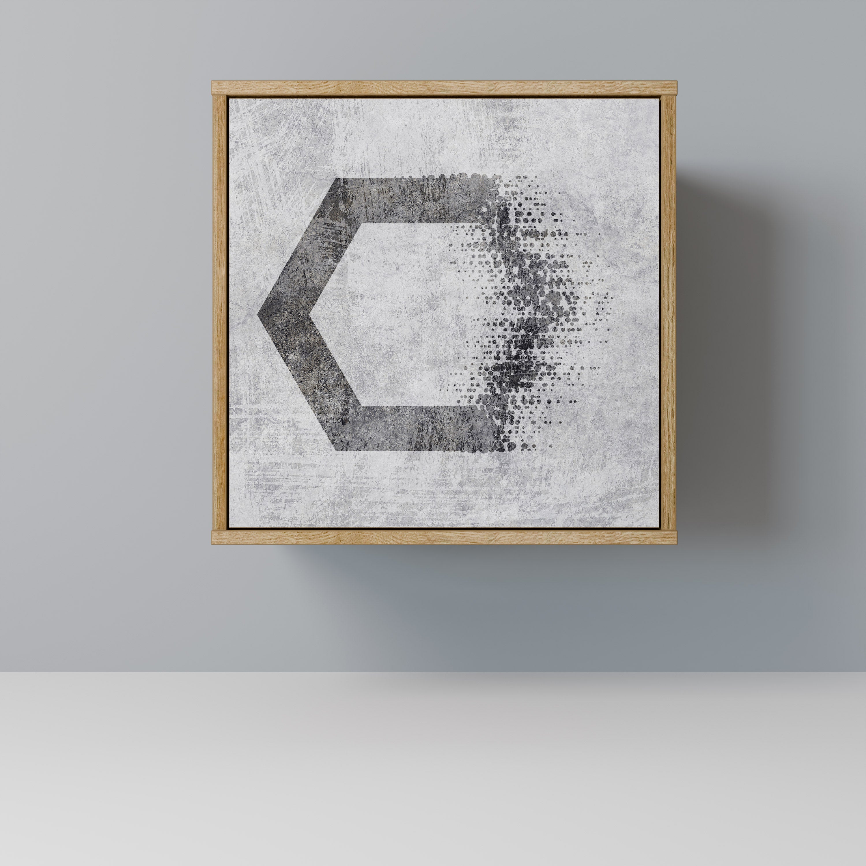 HEXAGONAL FIGURES Aparador de 1 Porta em Efeito Carvalho