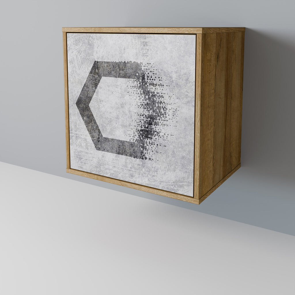 HEXAGONAL FIGURES 1-Door Sideboard in Oak Effect